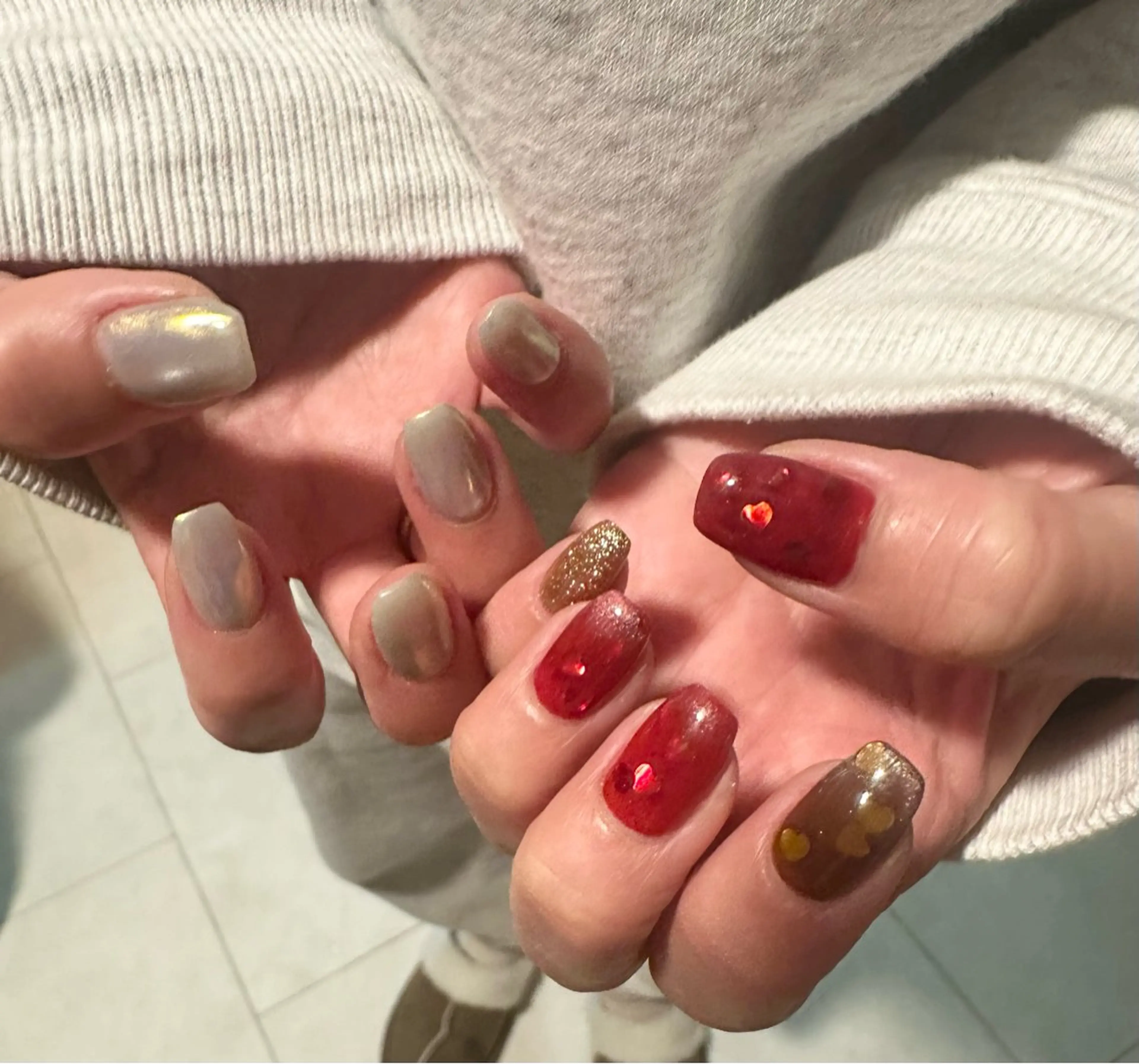 ネイル ハート バレンタイン ネイルサロン Lafuのネイルデザイン