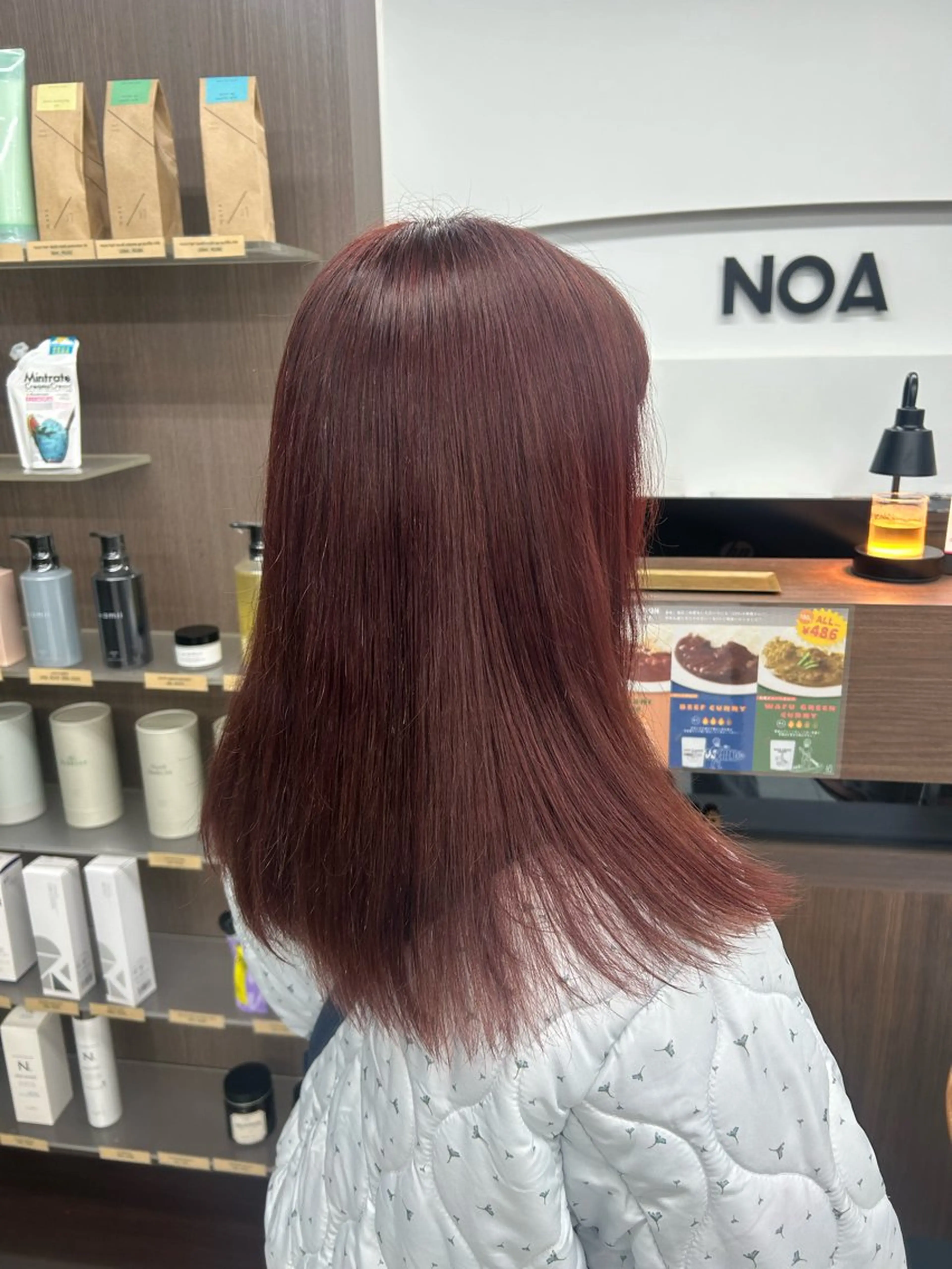 セミロング ヘアカラー カラーモデル募集中/ 辻堂/ハタエクルミのヘアスタイル