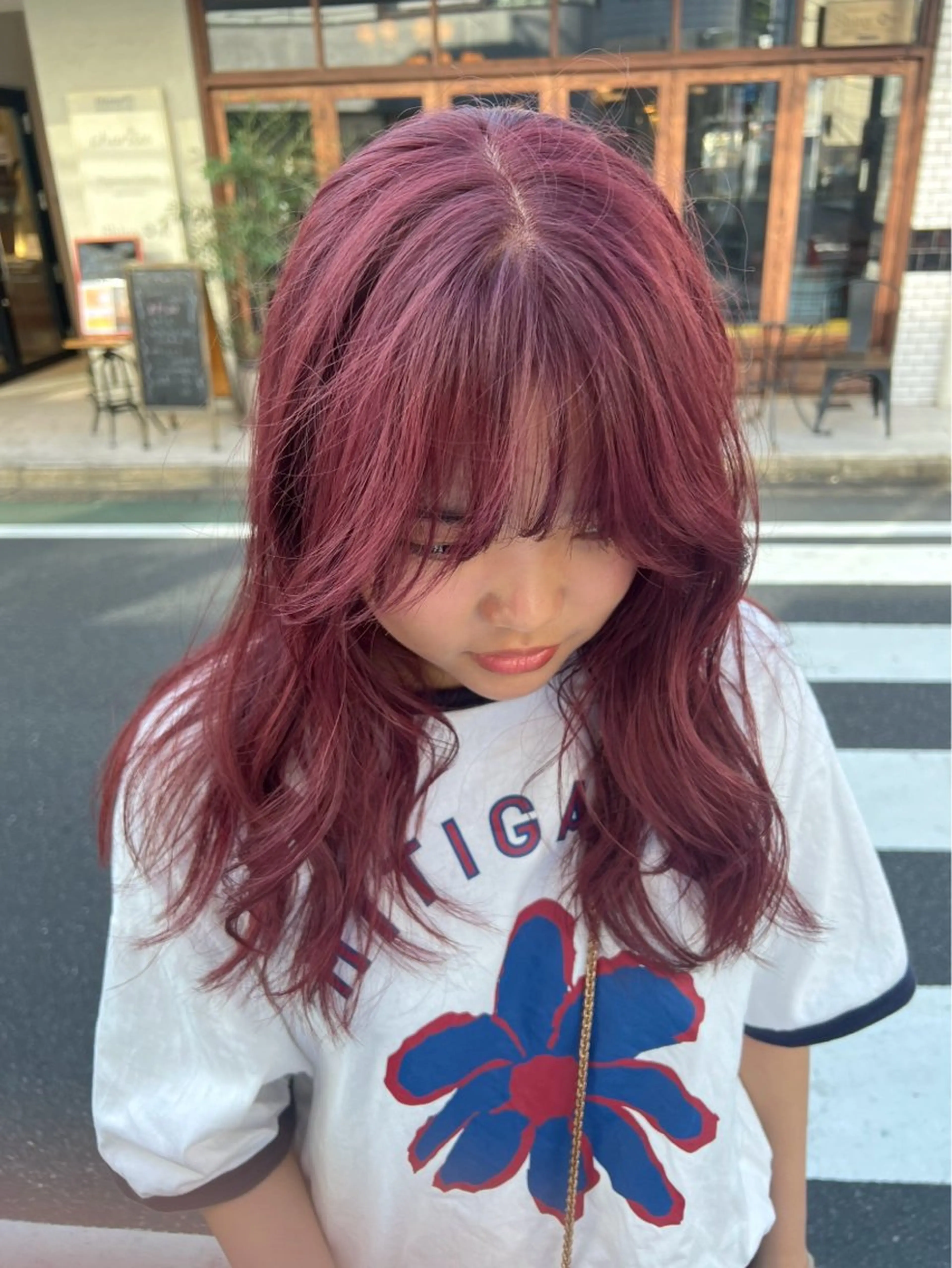 ロング カラー ブリーチ ayano/レイヤー /暖色カラーのヘアスタイル