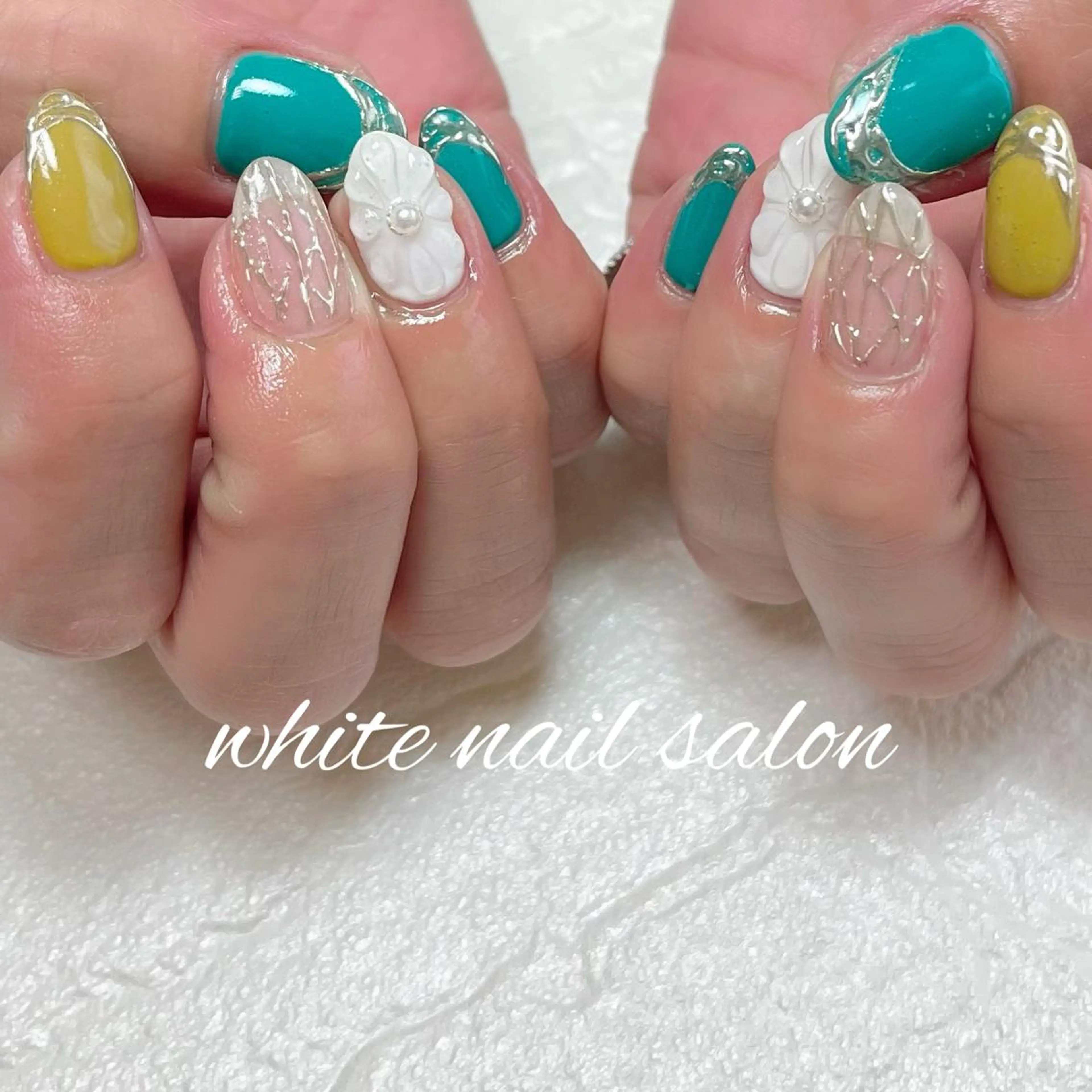 ネイル フットネイル ジェルネイル ハードジェル ラメ(グリッター) 持ち込み ハンドネイル white nail salonのネイルデザイン