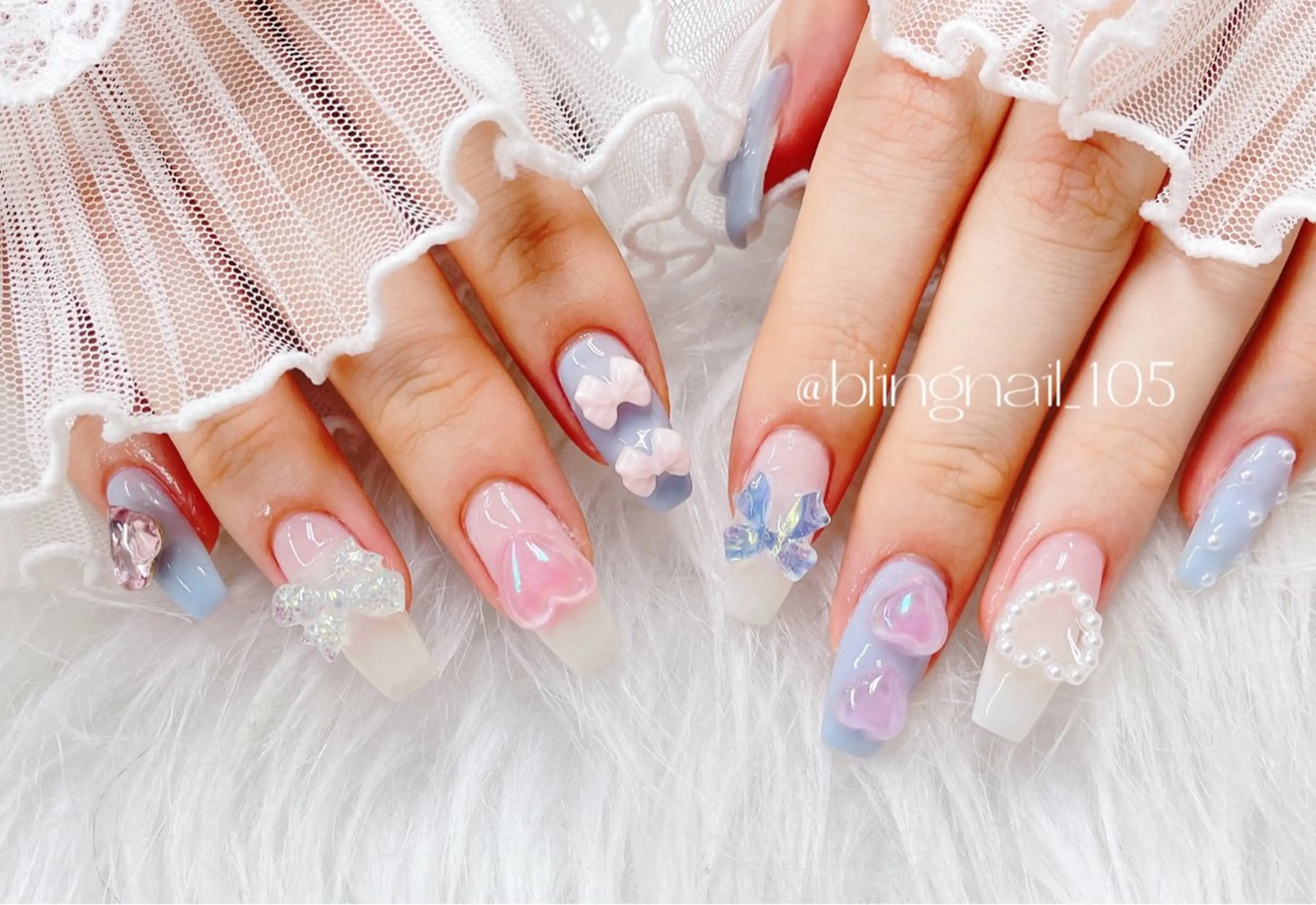 ネイル 23時まで❤︎韓国、 ワンホンネイルのネイルデザイン