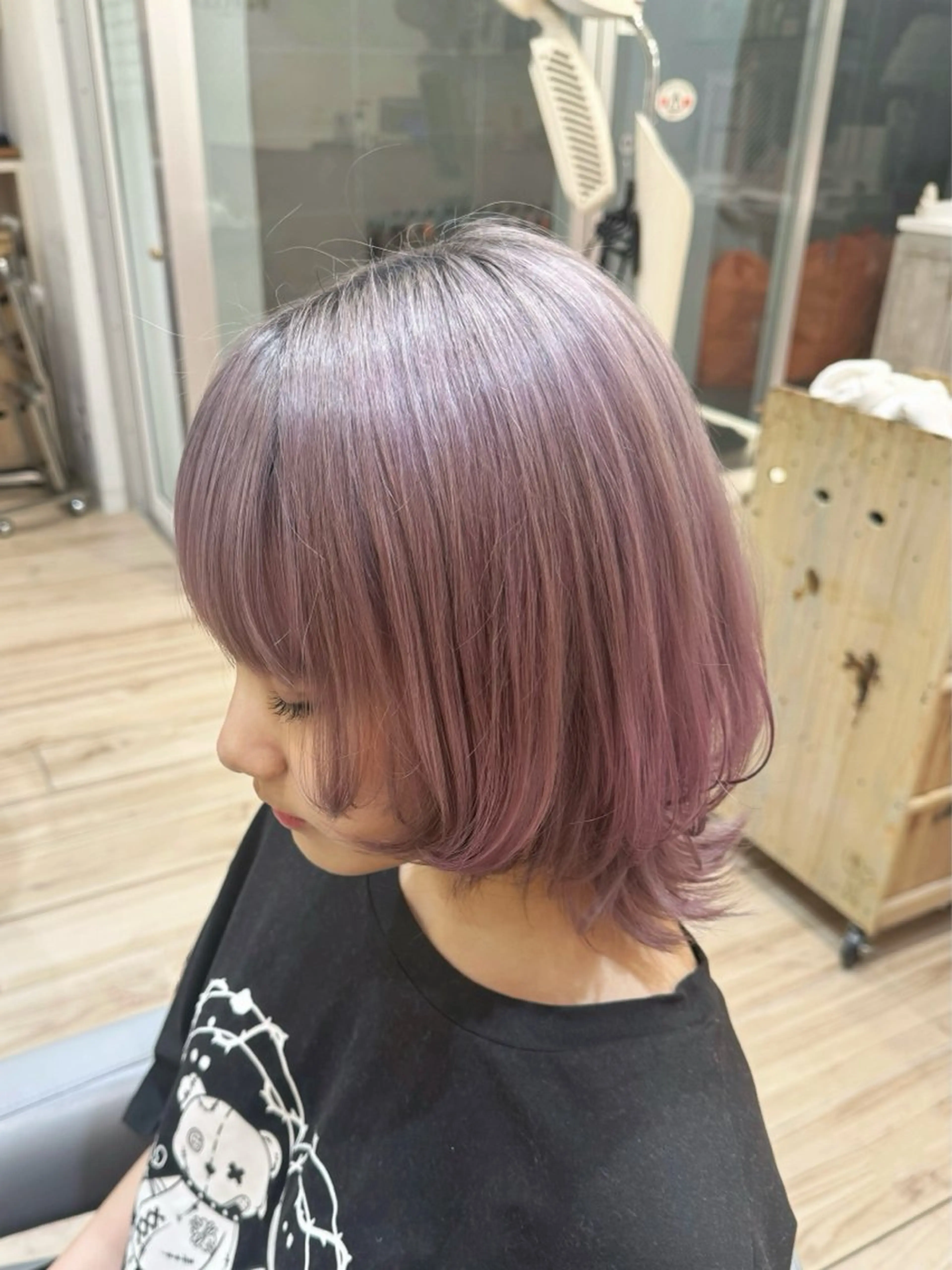 ショート カラー ボブ レイヤーカット ウルフカット ウルフボブ 成田 悠里【鶴見 BONECCA】のヘアスタイル