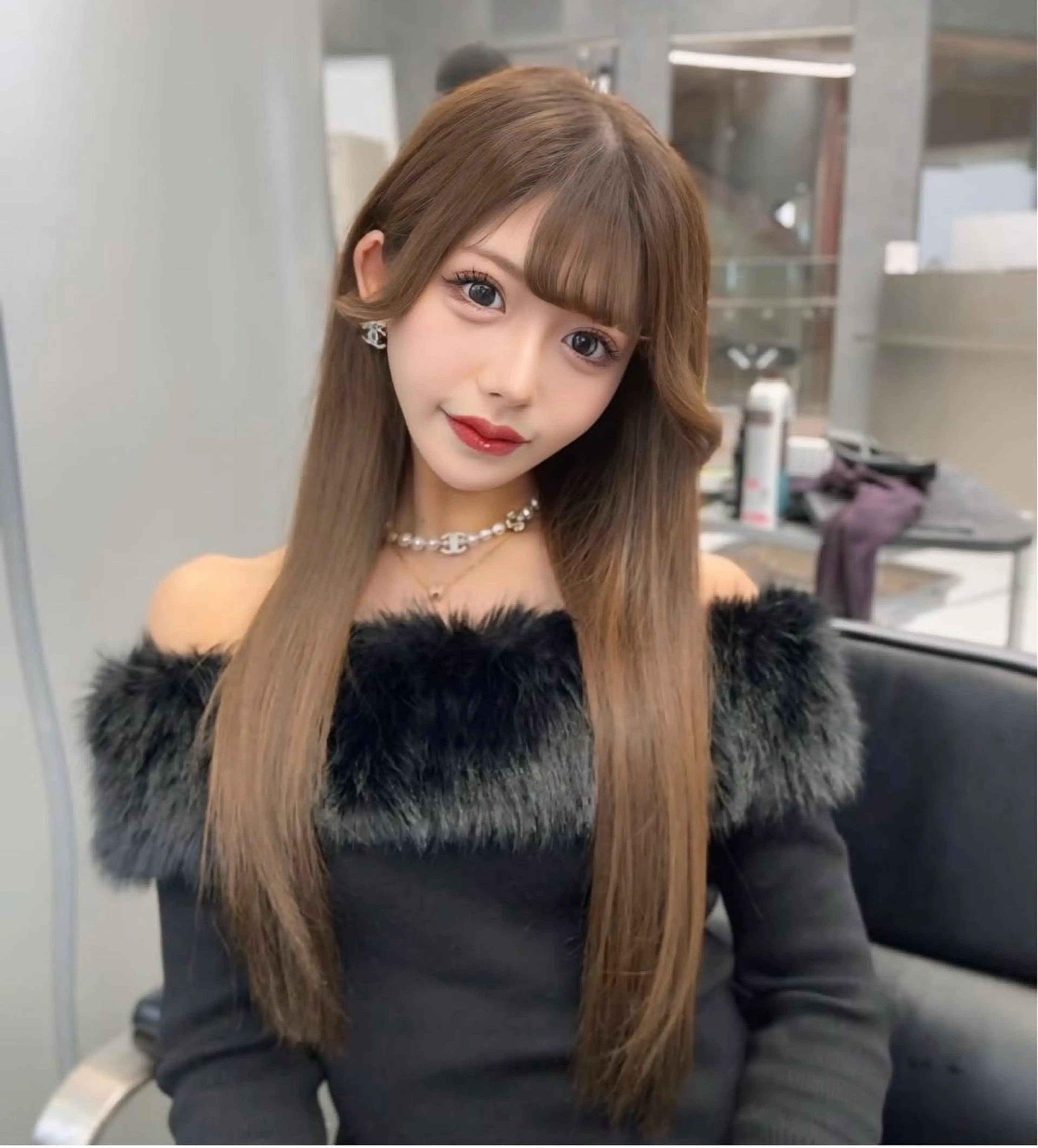 ロング カラー ヘアアレンジ ヘアカラー トリートメント ヘアセット 韓国ヘア🖤/透明感 shihoのヘアスタイル