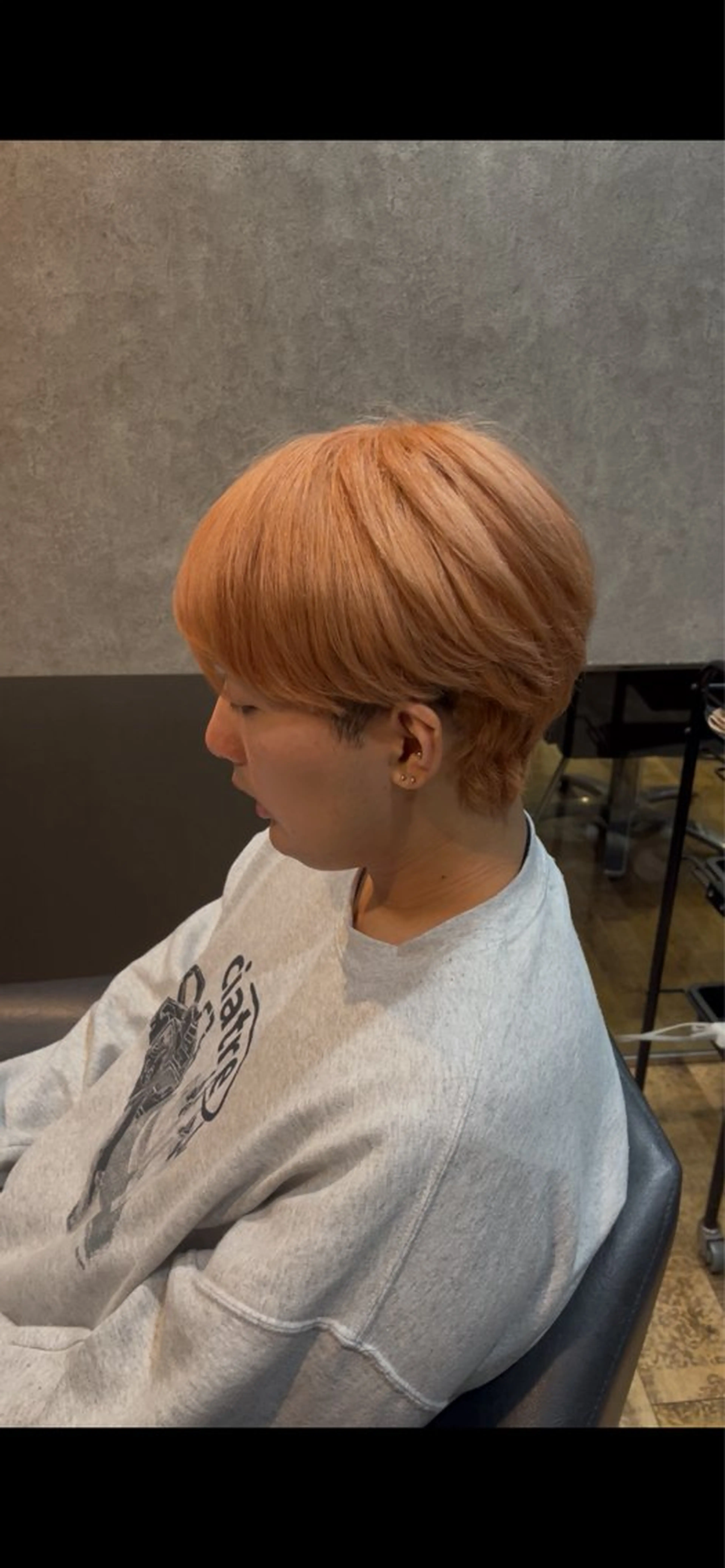 カラー メンズ メンズブリーチ ブリーチ オレンジ ヘアカラー 西中島/ハイトーン カラー/西山昇汰のヘアスタイル