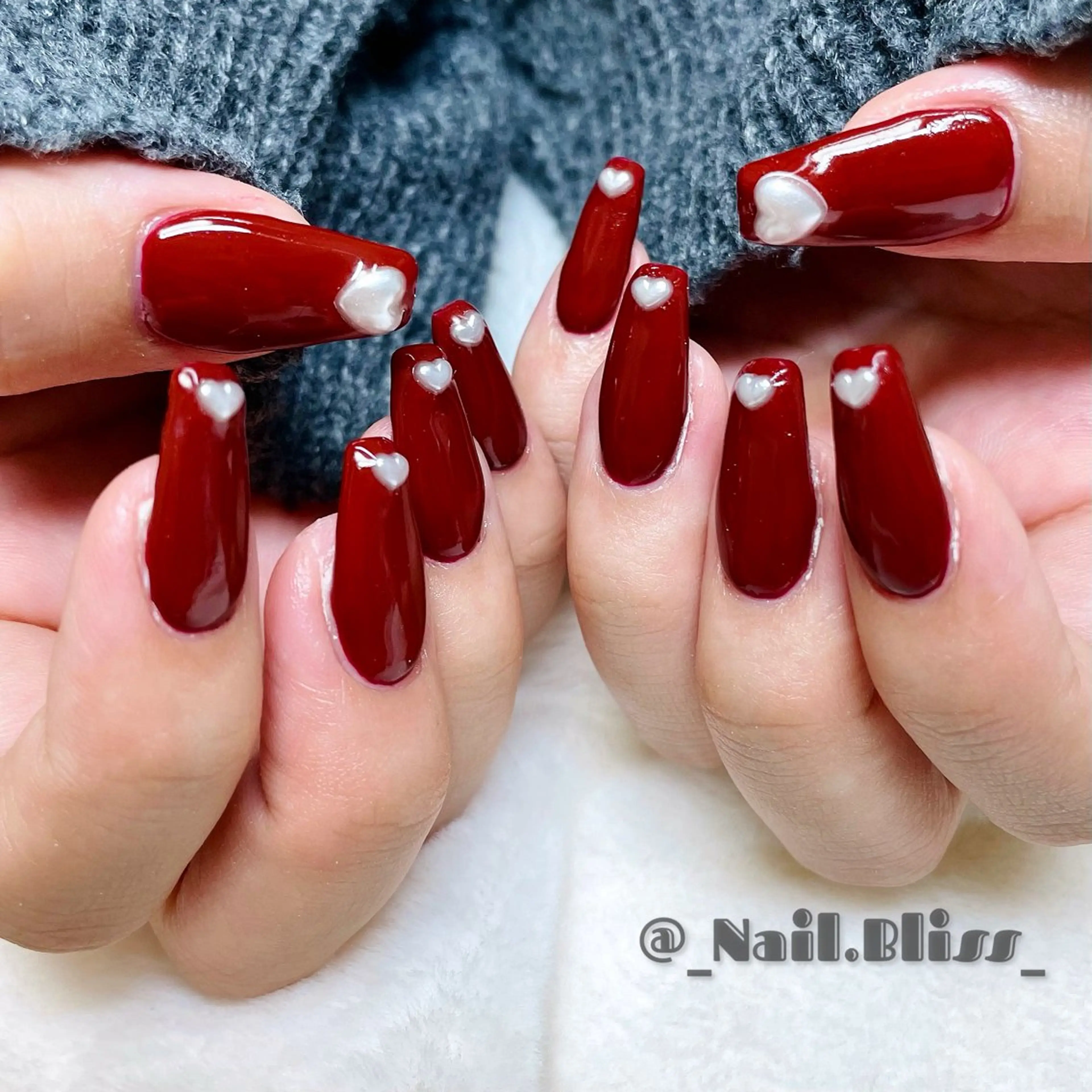 ネイル ボルドー ハンドネイル NAIL BLISSのネイルデザイン