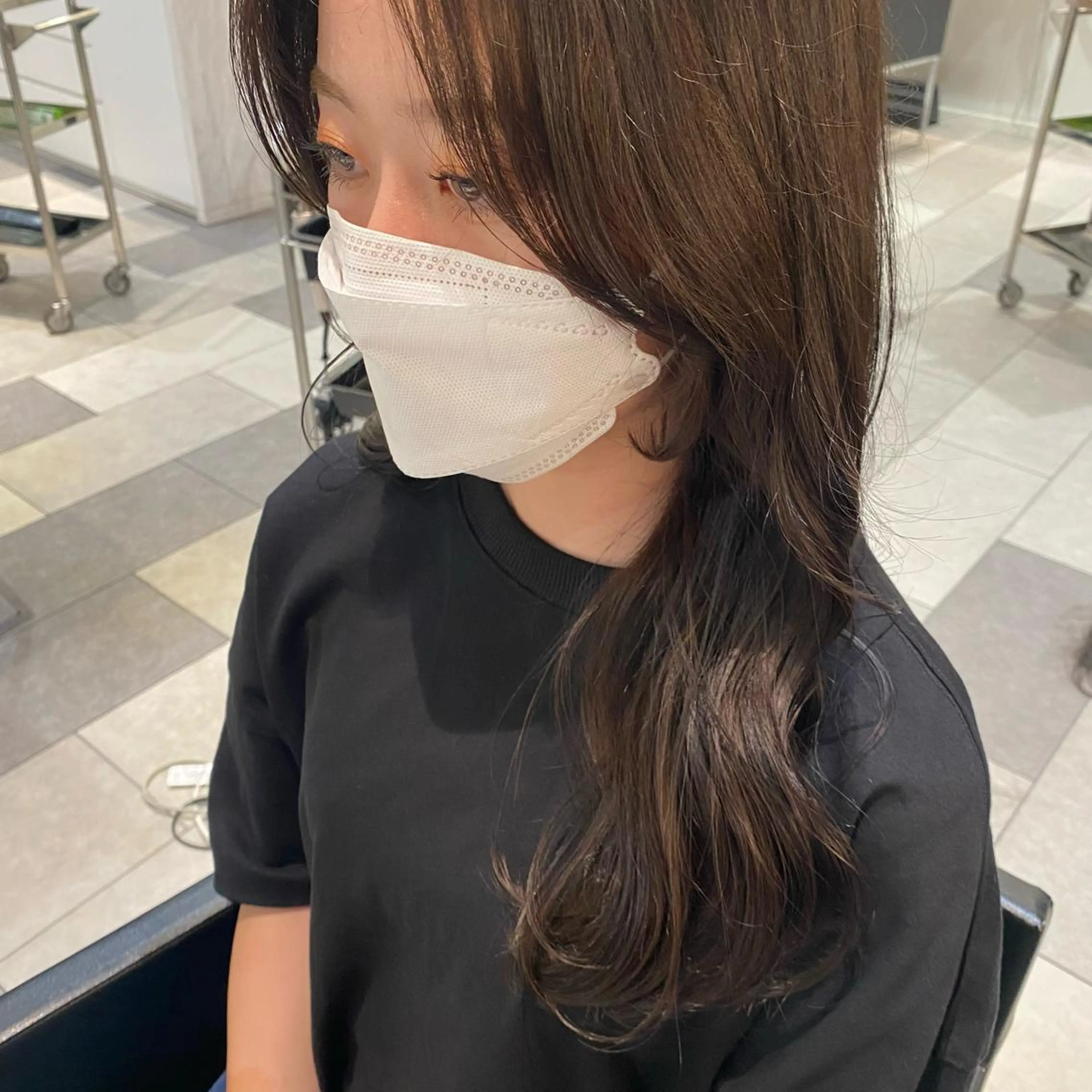 ロング カラー ブリーチ イヤリングカラー ハイライトカラー インナーカラー ブリーチなしカラー 巻ける縮毛矯正/艶 カラーchika🩵のヘアスタイル