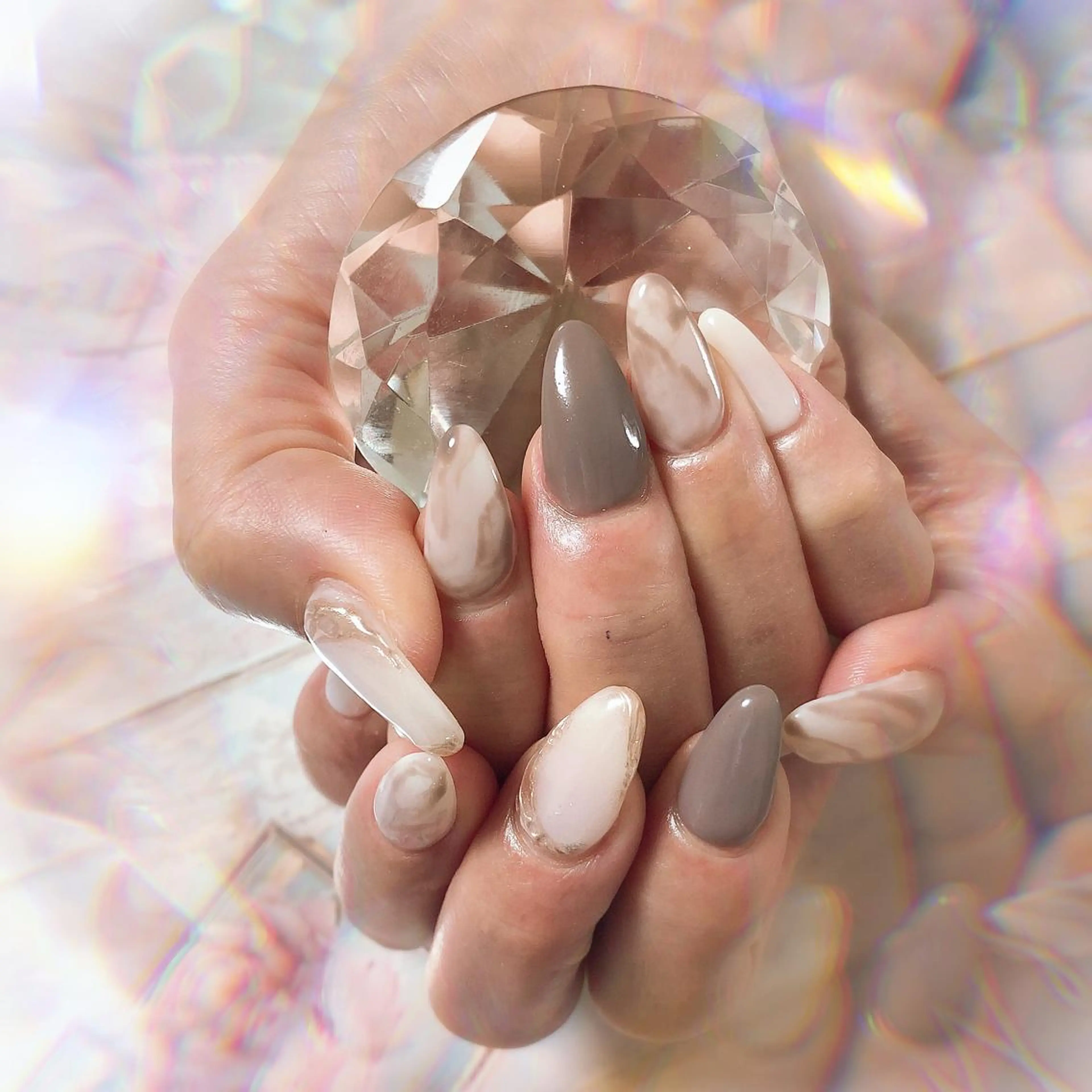 セミロング ネイル ハンドネイル ハンドケア 💎ビューティサロン 湘南 RIRAN💎のネイルデザイン