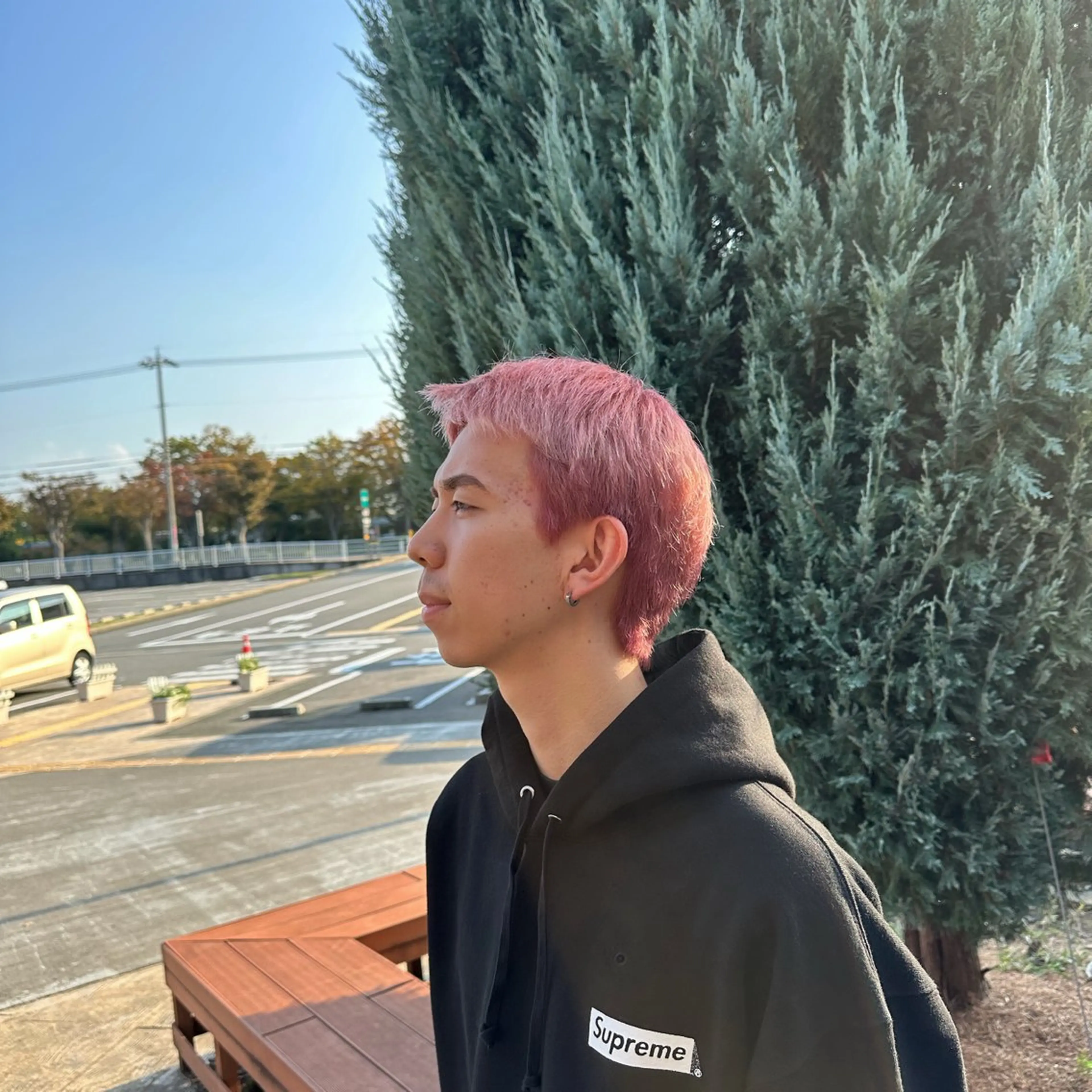 ショート カラー メンズ ベージュカラー ピンクカラー ホワイトベージュ hair lab toiro wisteria所属・佐藤功真/ ブリーチなしカラーのヘアスタイル