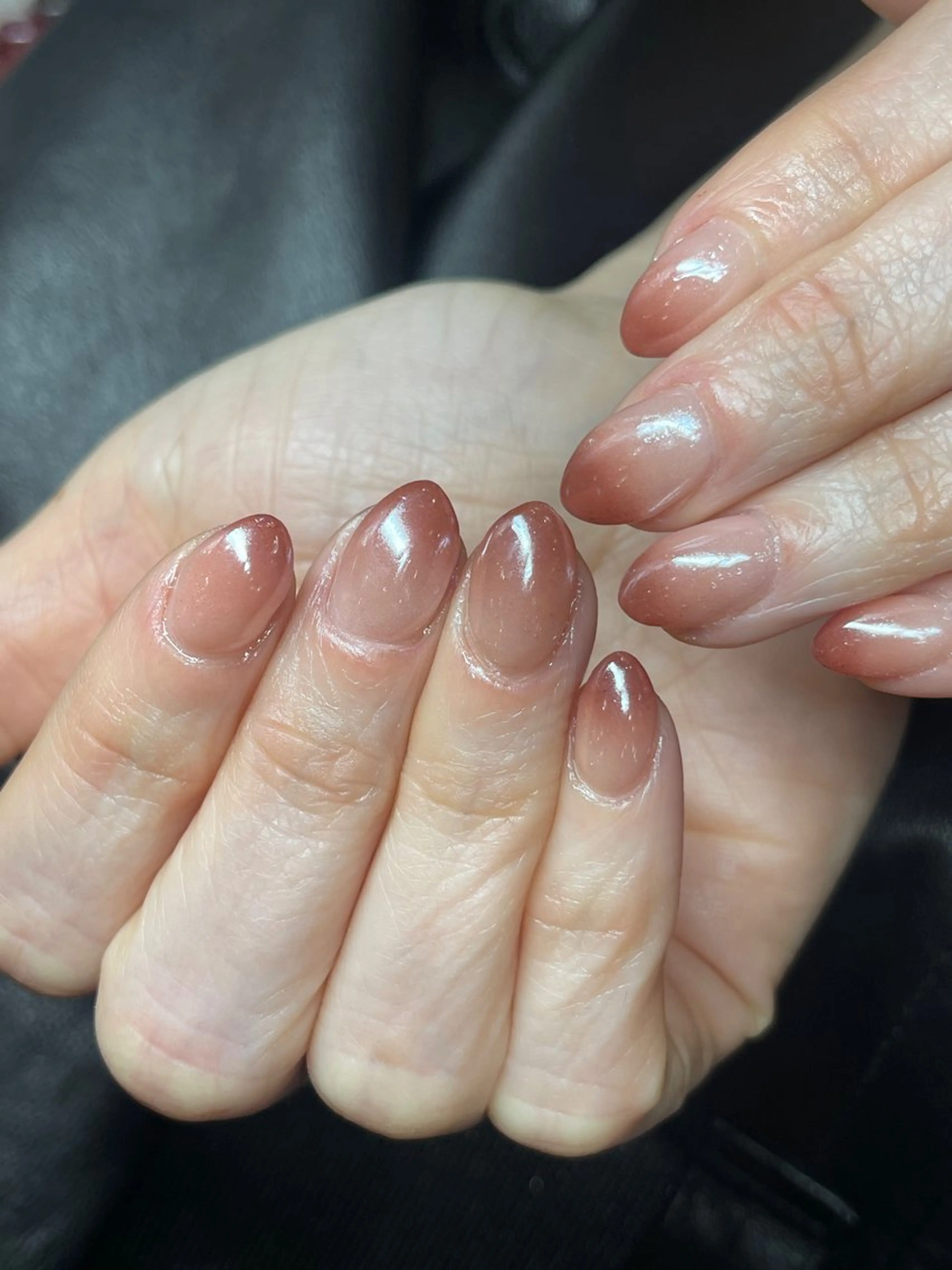 ネイル ボルドー チークネイル フレンチネイル グラデーション キラキラネイル Rin Rinのネイルデザイン