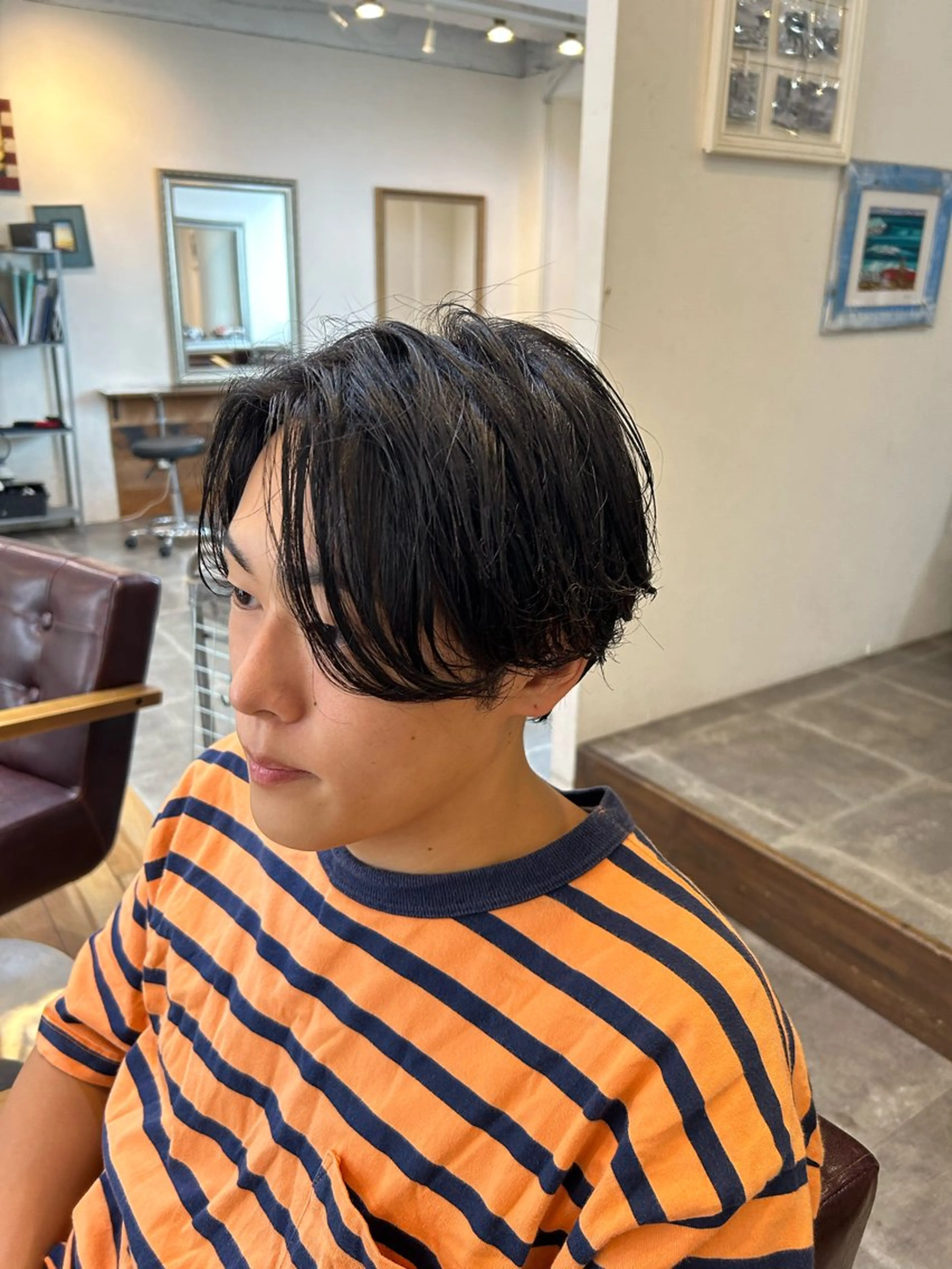 ショート パーマ ニュアンスパーマ カット パーマ CECIL hair なんば店所属・メンズパーマ 艶髪☆店長☆有馬のヘアスタイル