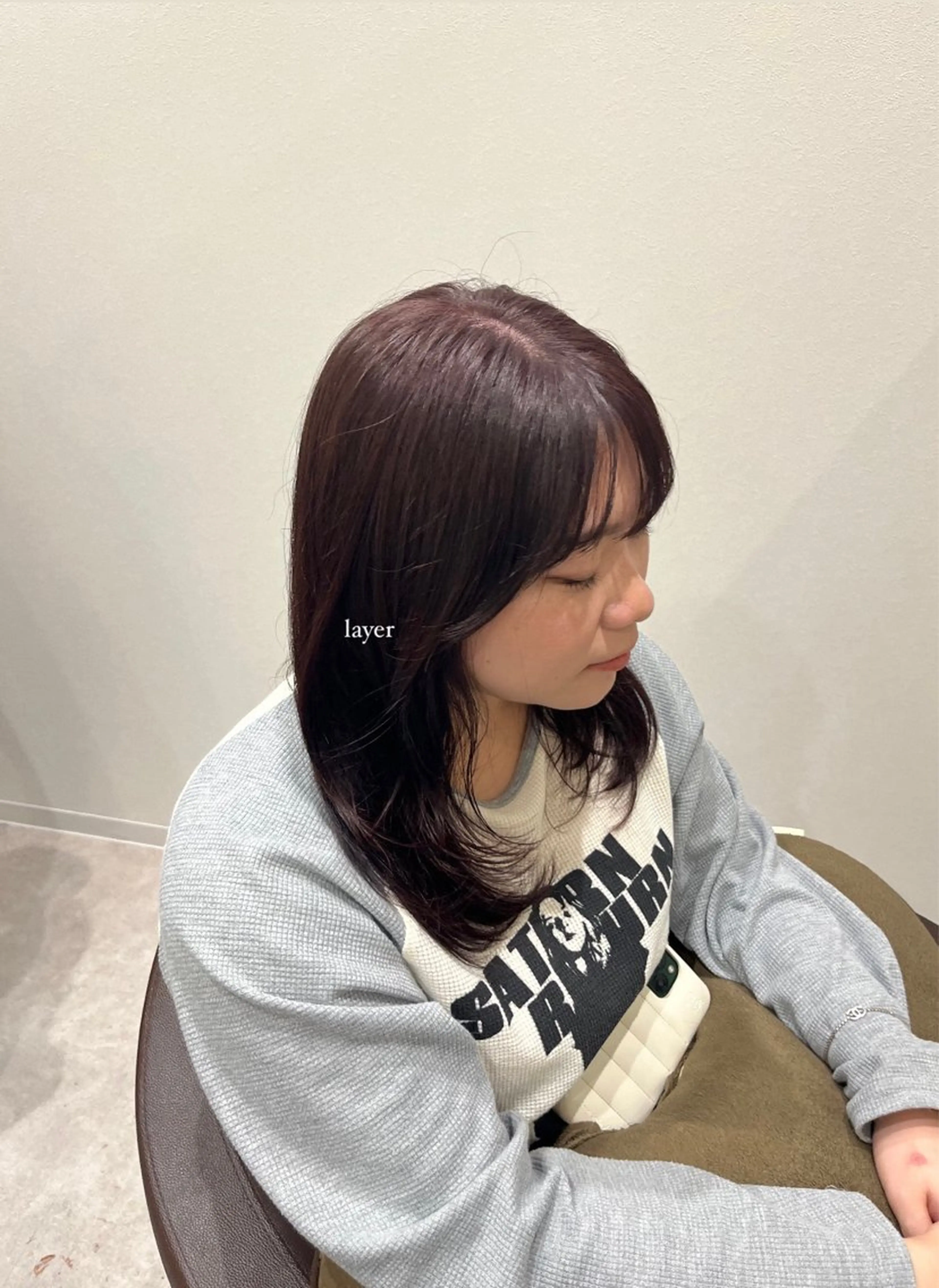 ミディアム カラー 大野 桃果のヘアスタイル