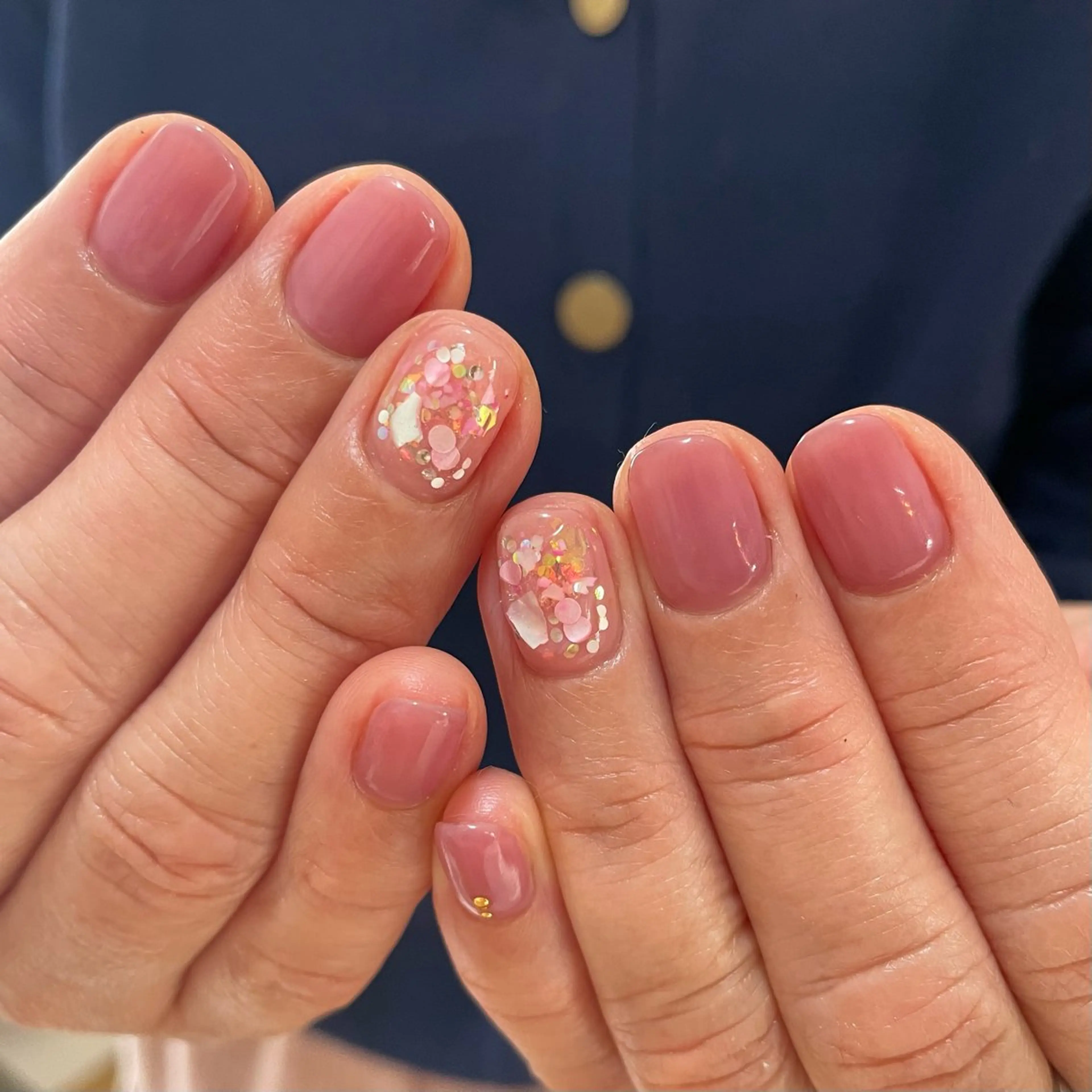 ハンド2本アート(オフなし)※アート以外ワンカラーの写真