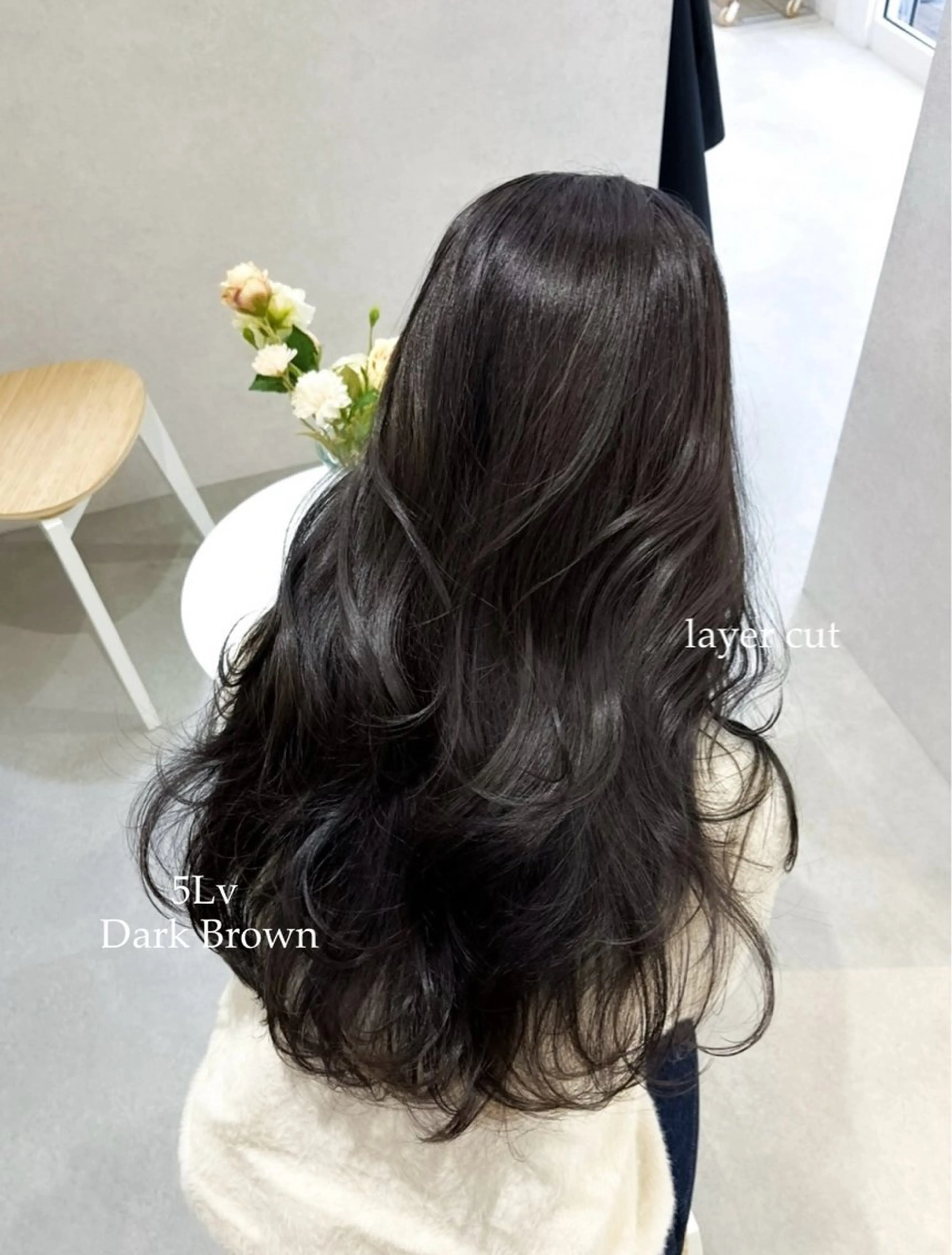 ロング カラー レイヤーカット カット ヘアカラー トリートメント 透明感カラー／韓国 レイヤーmomokaのヘアスタイル