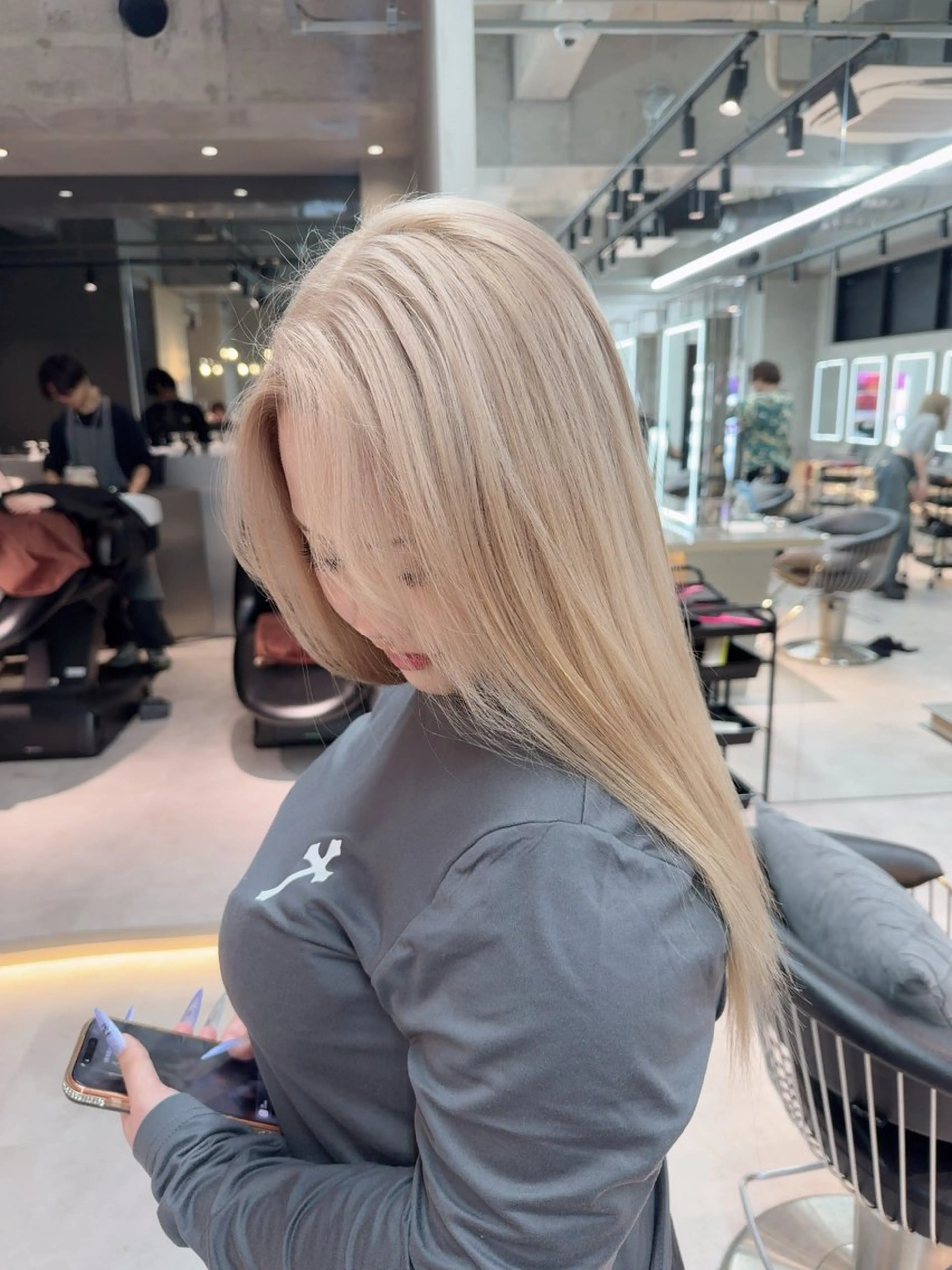 ロング カラー ヘアアレンジ ヘアカラー トリートメント ARIA💎縮毛矯正 ブリーチ💎複雑履歴のヘアスタイル