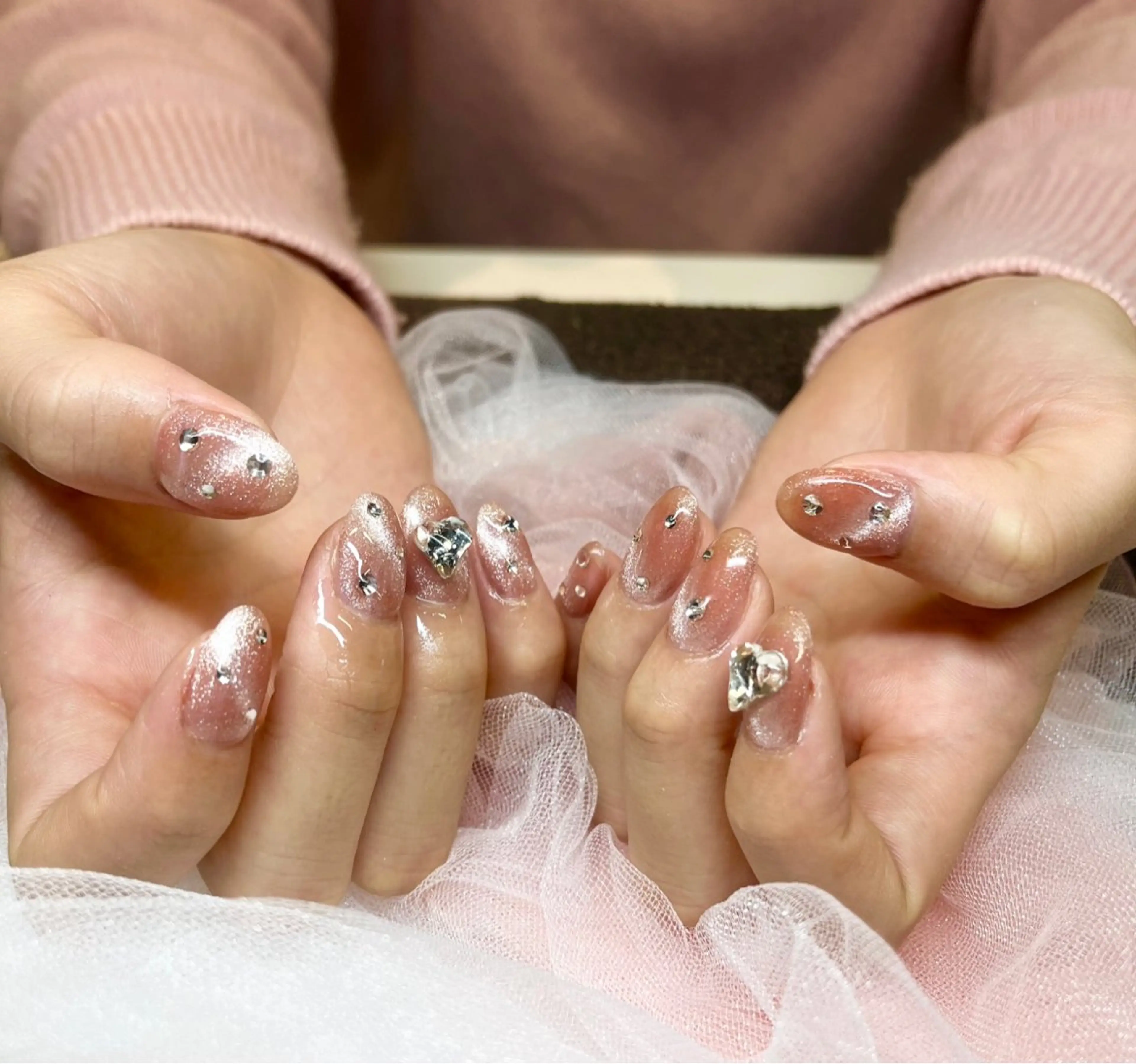 ネイル ハート 🪷福本 亜実　/大阪心斎橋のネイルデザイン