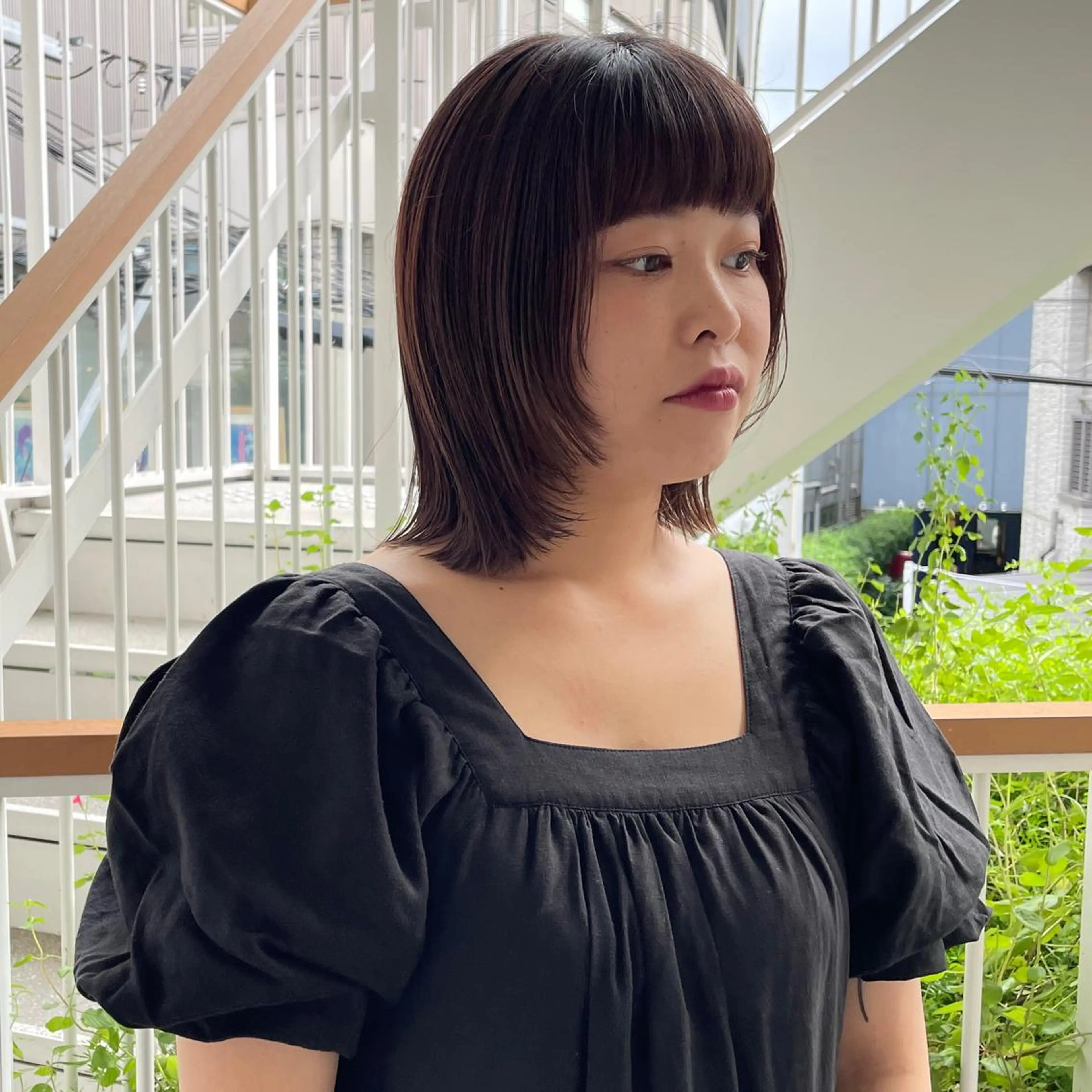 ミディアム カラー パーマ ヘアアレンジ メンズ キッズ ネイル マツエク・マツパ アイブロウ casane所属・暖色・前髪カット 🎗️佐藤ゆみこのヘアスタイル