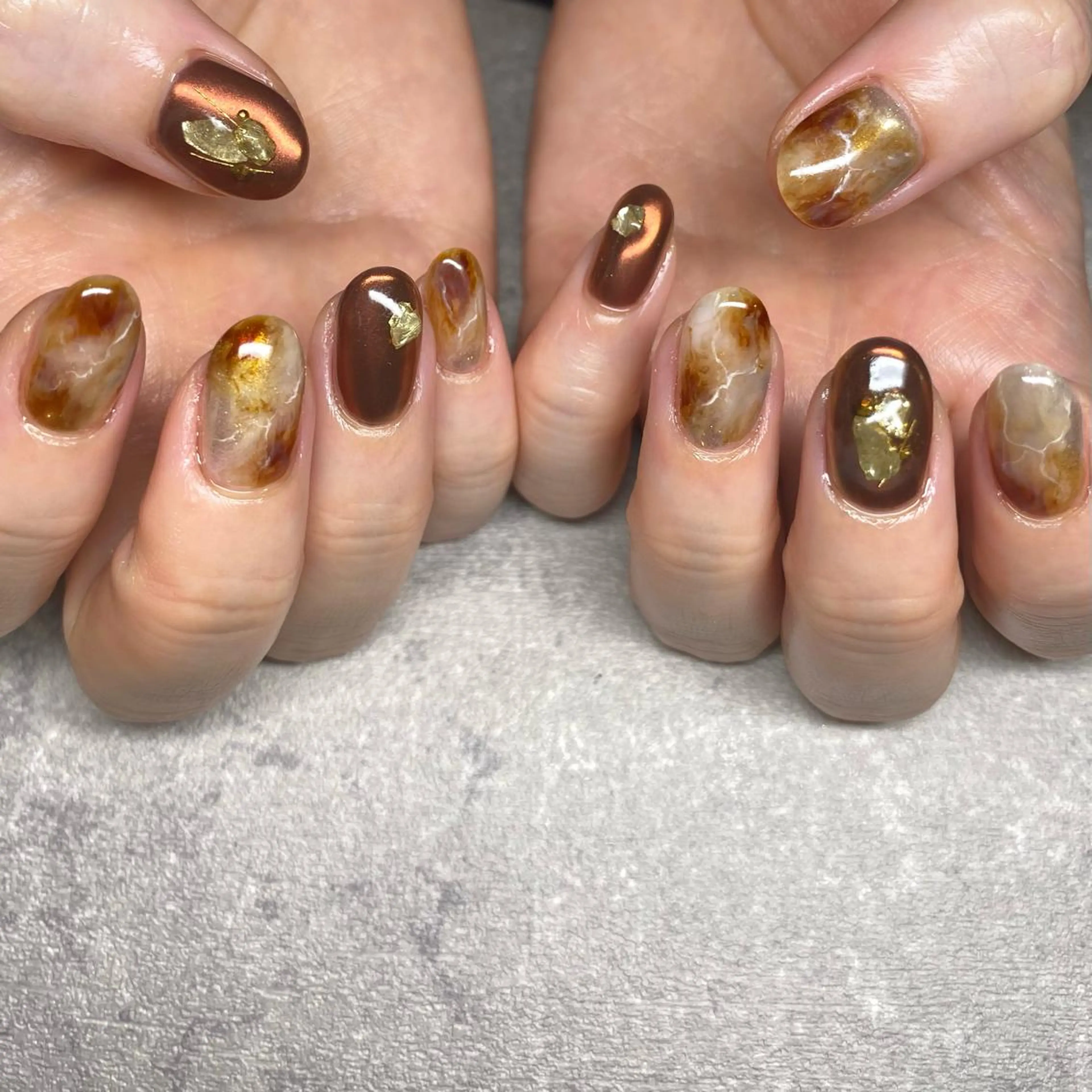 ネイル アートネイル ニュアンスネイル 冬ネイル ハンドネイル 山田 貴子のネイルデザイン