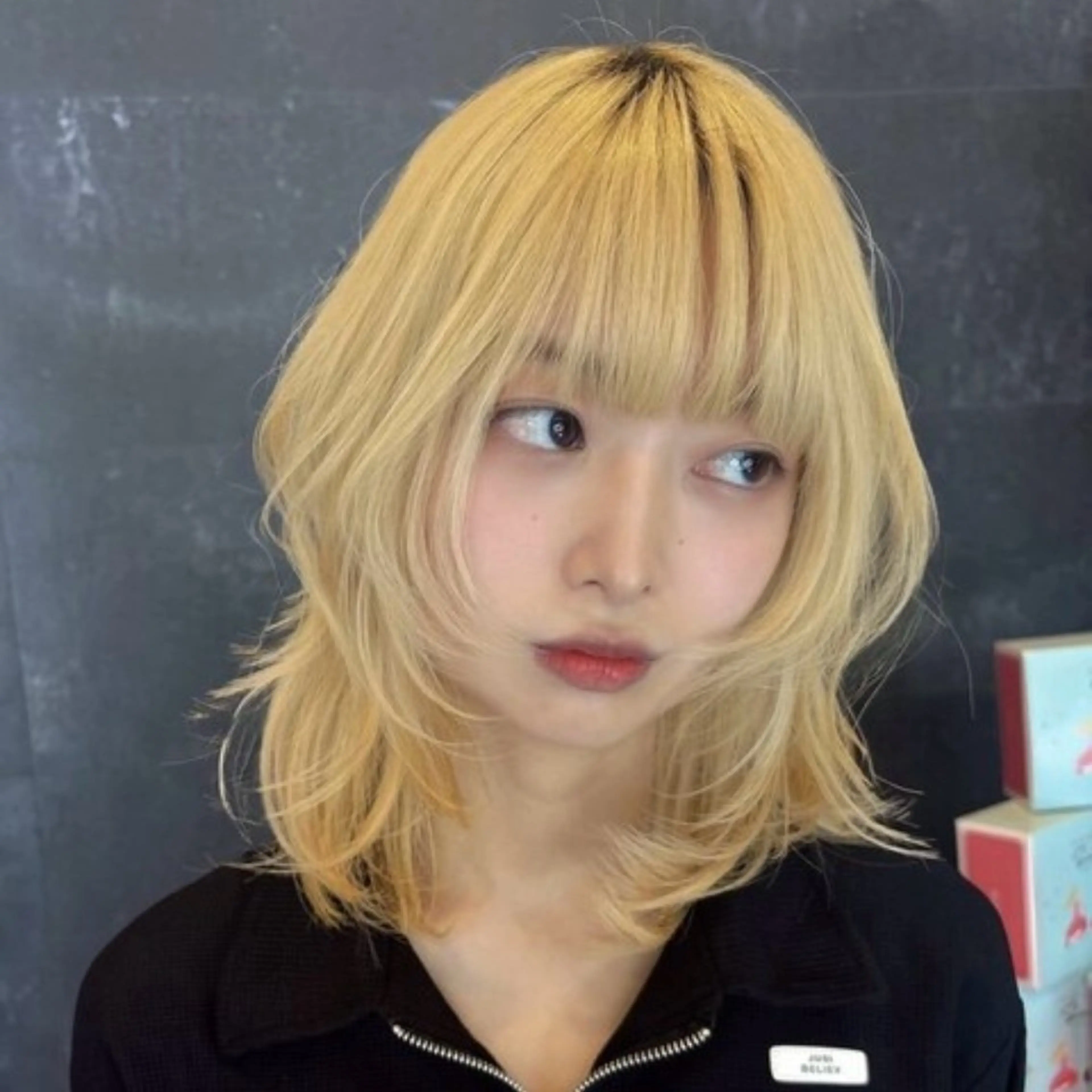 ミディアム ハイトーン/ボブ/ ハイライト🤍涼介のヘアスタイル