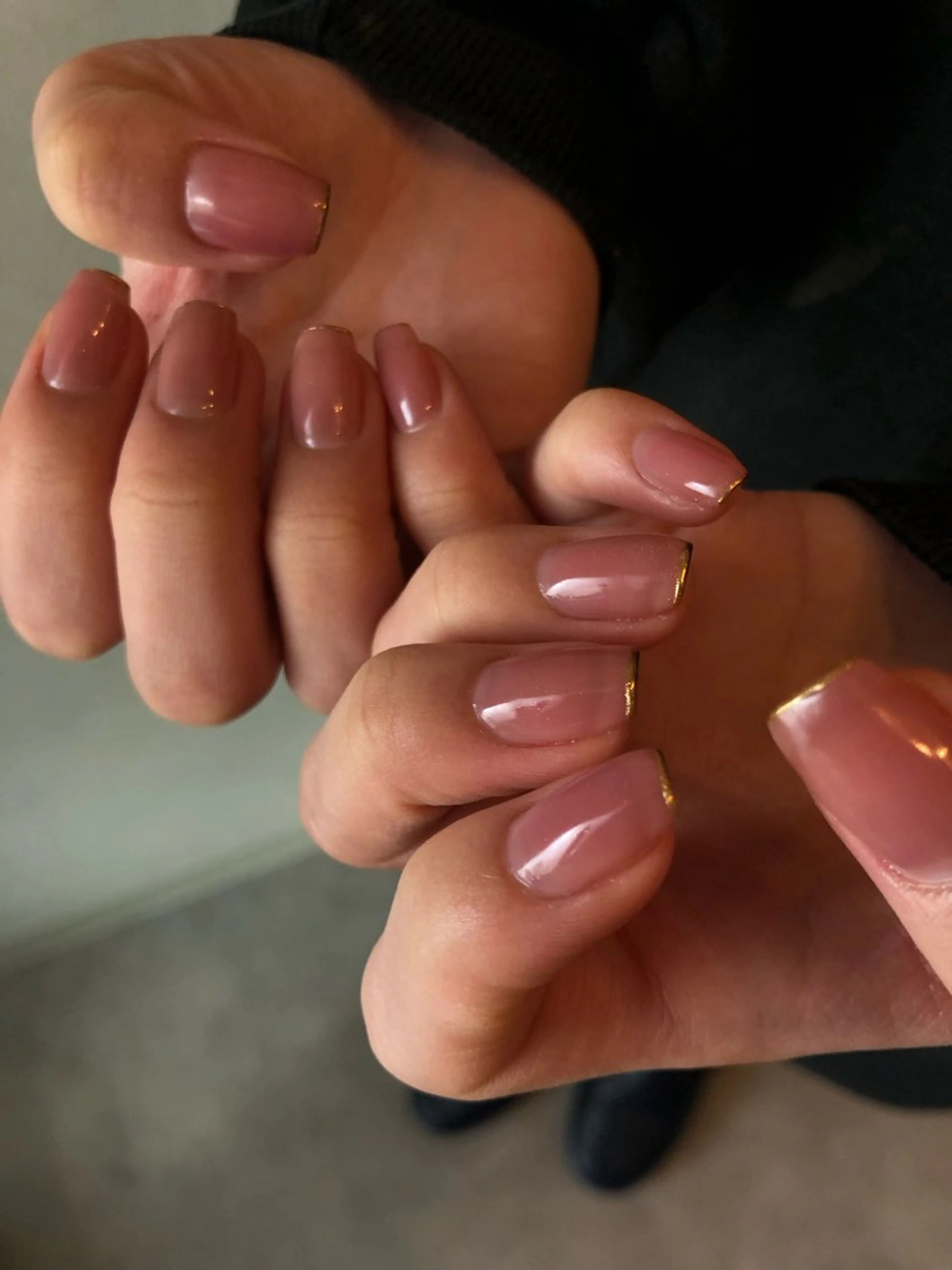 ネイル フレンチネイル ゴールド ミラーネイル ハンドネイル muhl by DILL所属・. wakanaのネイルデザイン