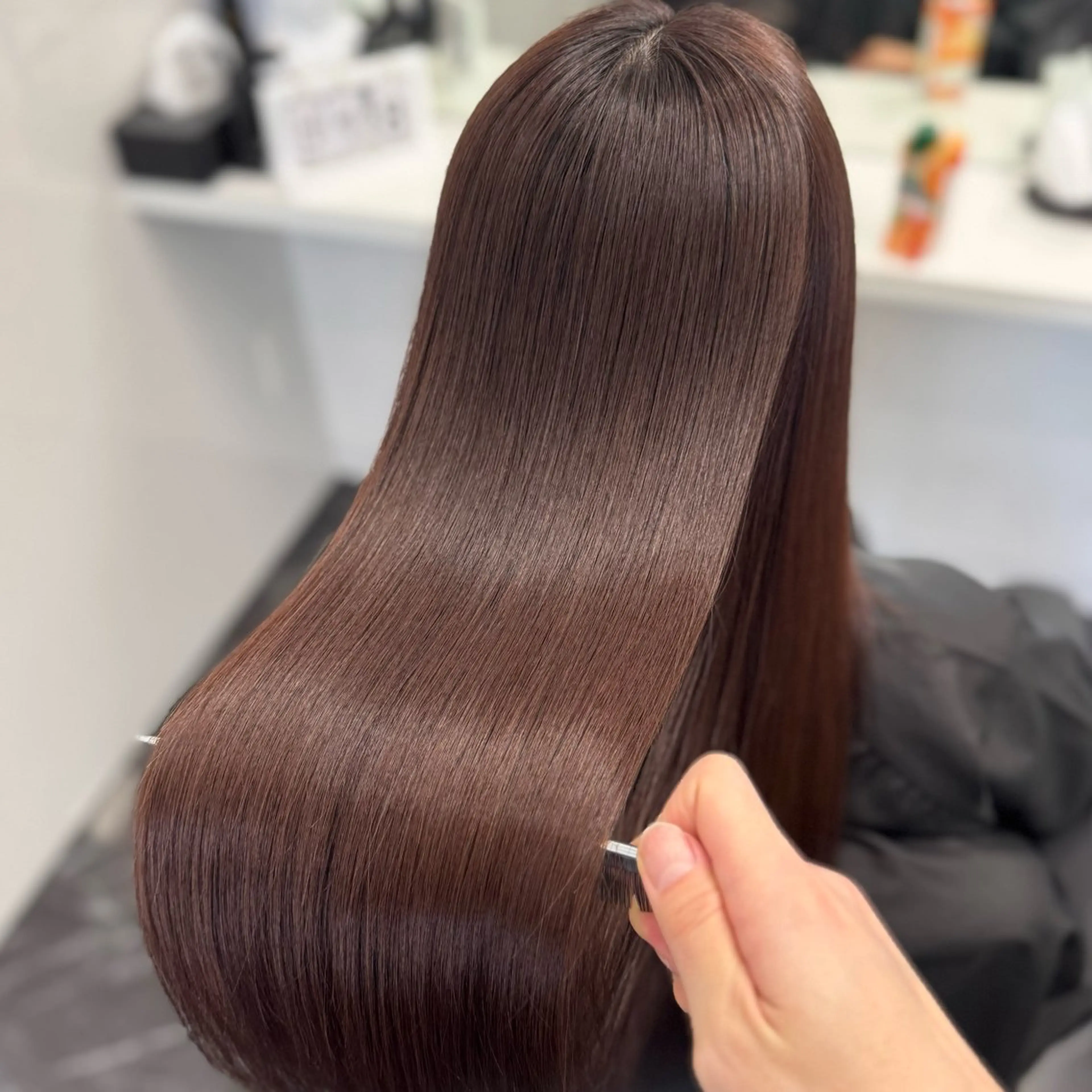 ロング パーマ 髪質改善 韓国風ヘア 縮毛矯正 トリートメント ヘアカラー トリートメント ブリーチなし Ⅰ 髪質改善カラーのヘアスタイル