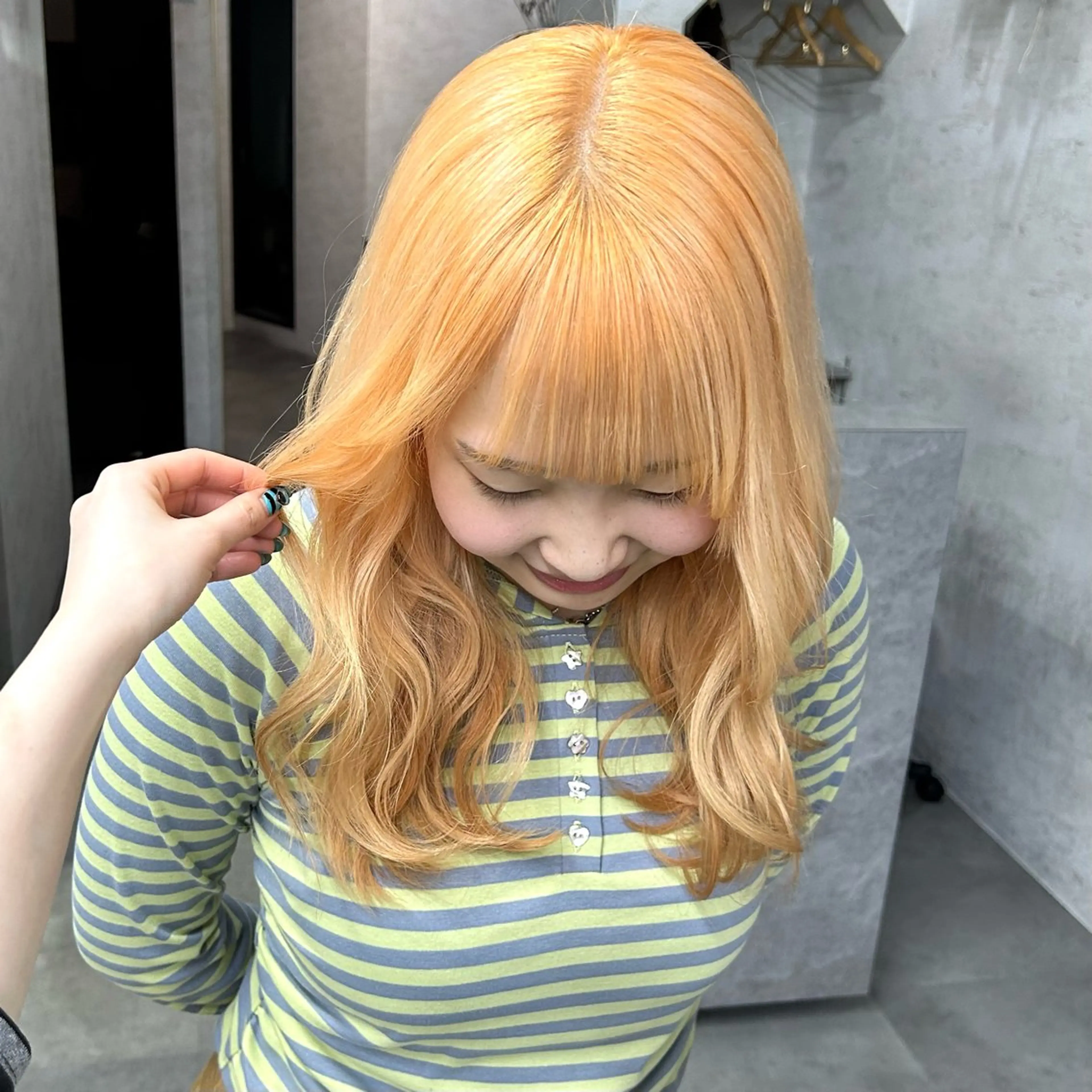 セミロング ヘアカラー エクステ・レイヤ ーカット/yuunaのヘアスタイル