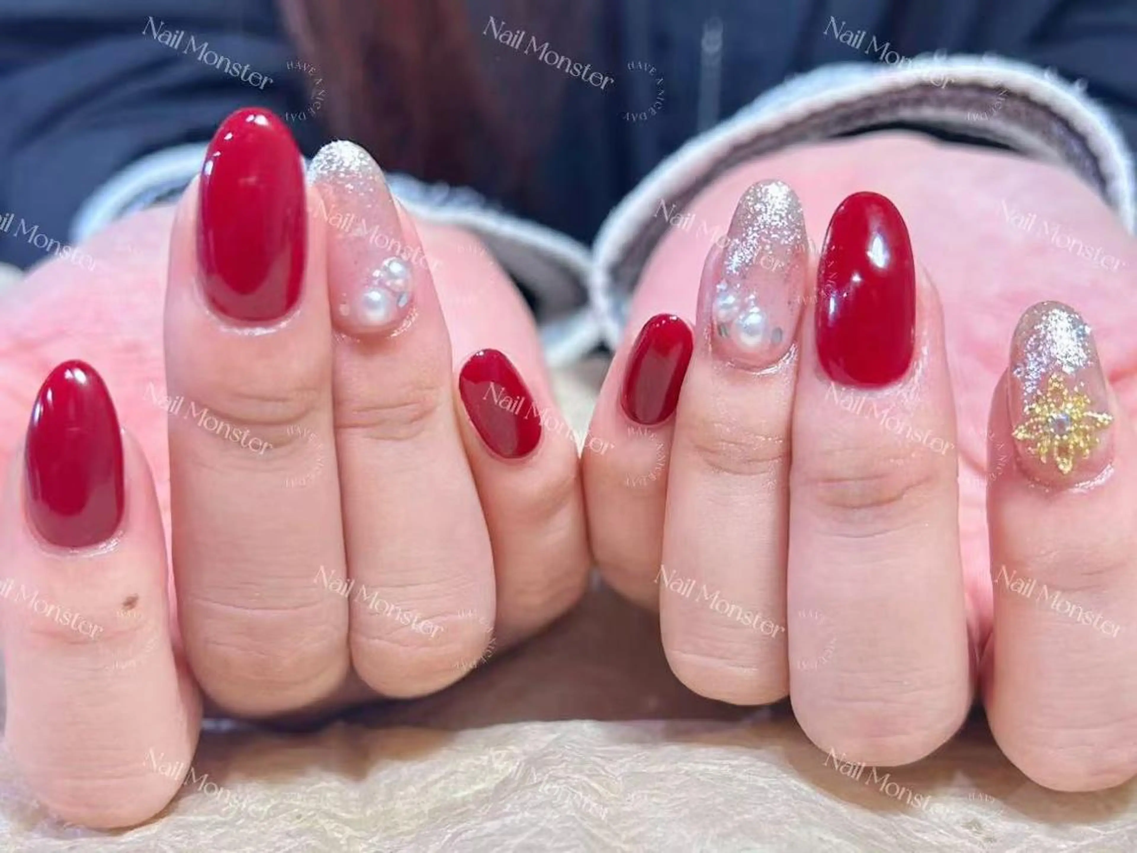 ネイル アートネイル オーロラネイル ガーリー キラキラネイル 韓国ネイル Nail Monsterのネイルデザイン