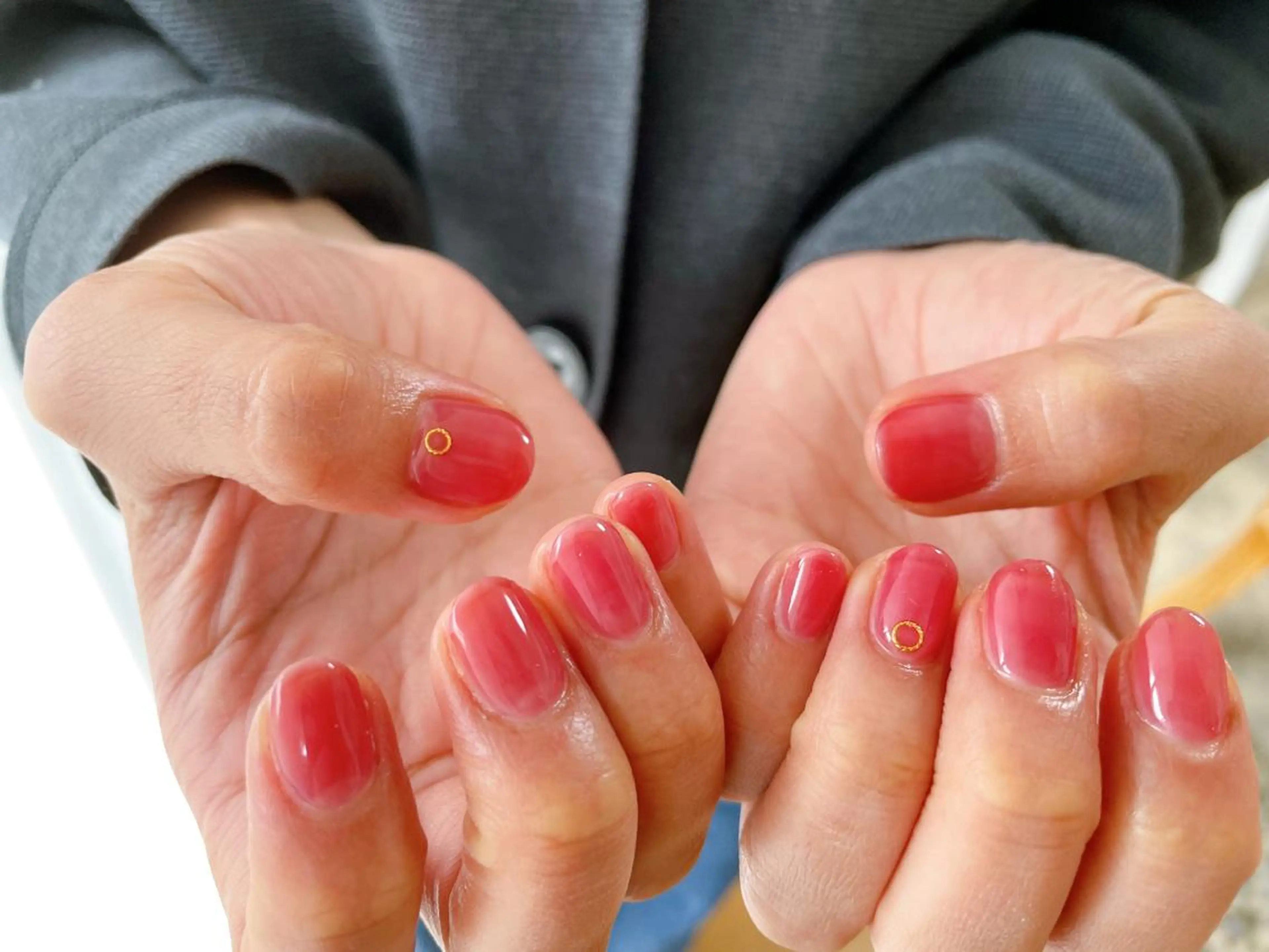 ネイル フレンチネイル ジェルネイル ハート 韓国ネイル マグネットネイル ハンドネイル Mogu nail 二子玉川のネイルデザイン