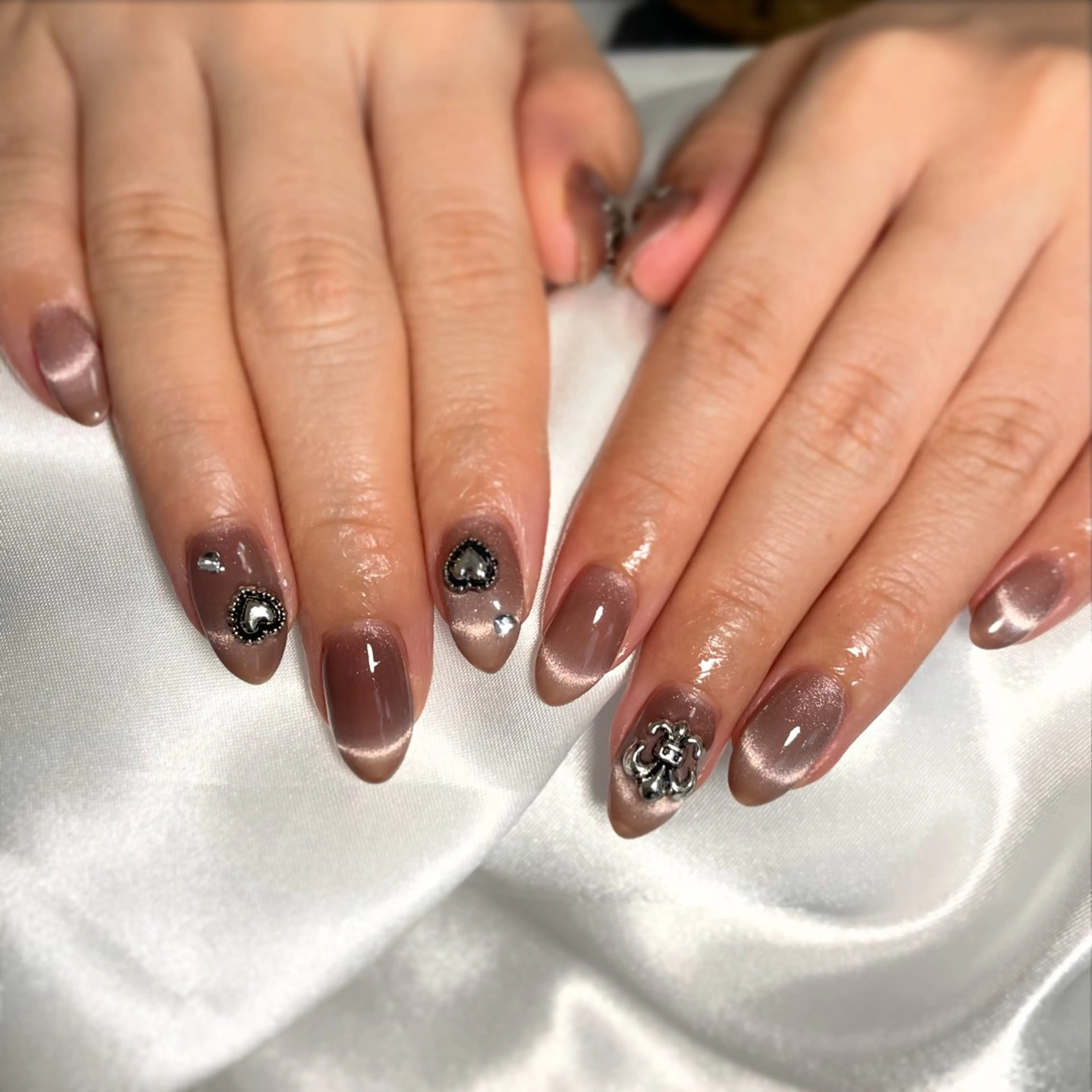 ネイル フレンチネイル マグネットネイル マグネットフレンチ ハンドネイル Mynail MIZUNOのネイルデザイン