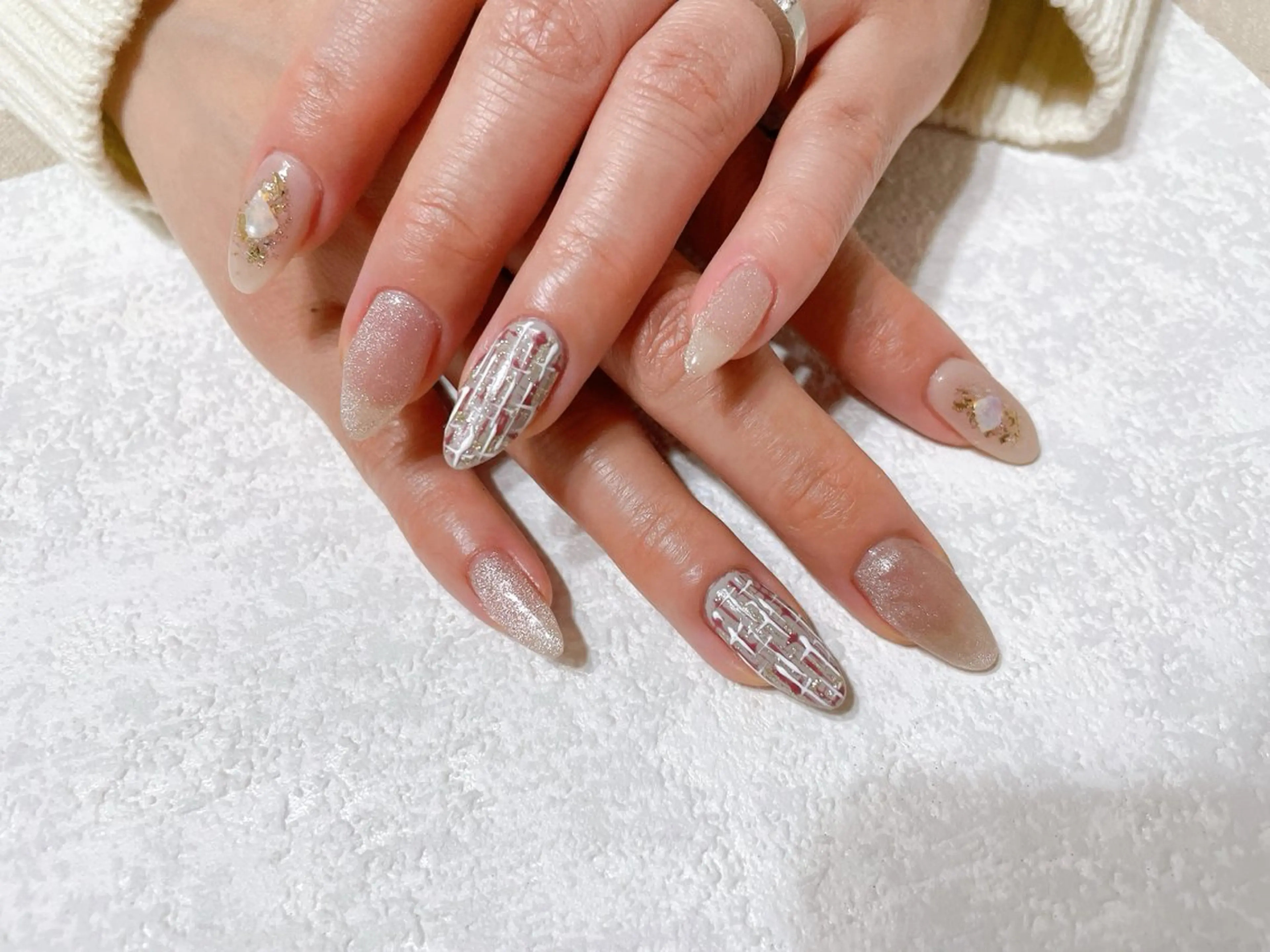 ネイル ジェルネイル 韓国ネイル パラジェル 冬ネイル kikinail 溝の口のネイルデザイン