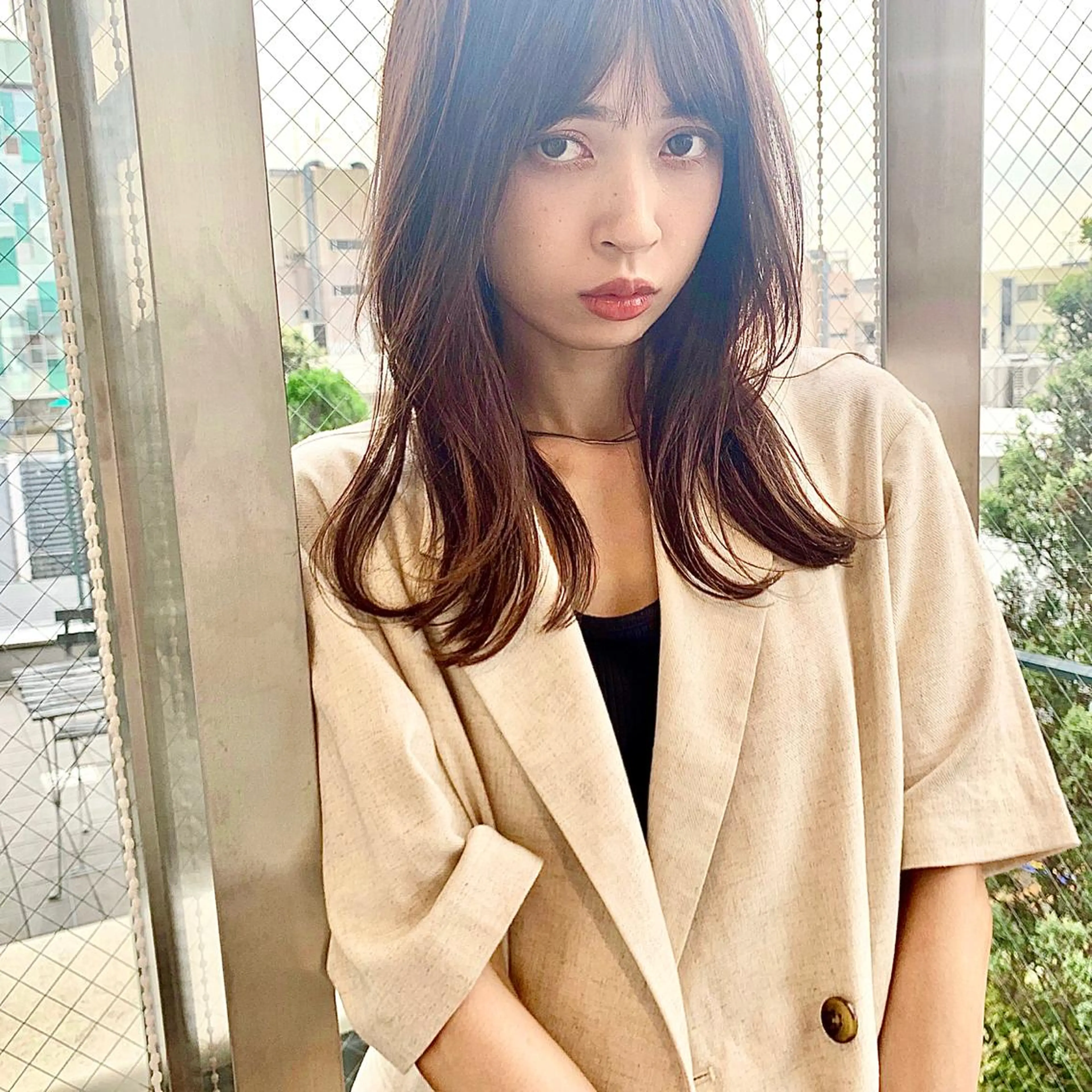 セミロング カラー Sana / 韓国ヘア / カラーのヘアスタイル