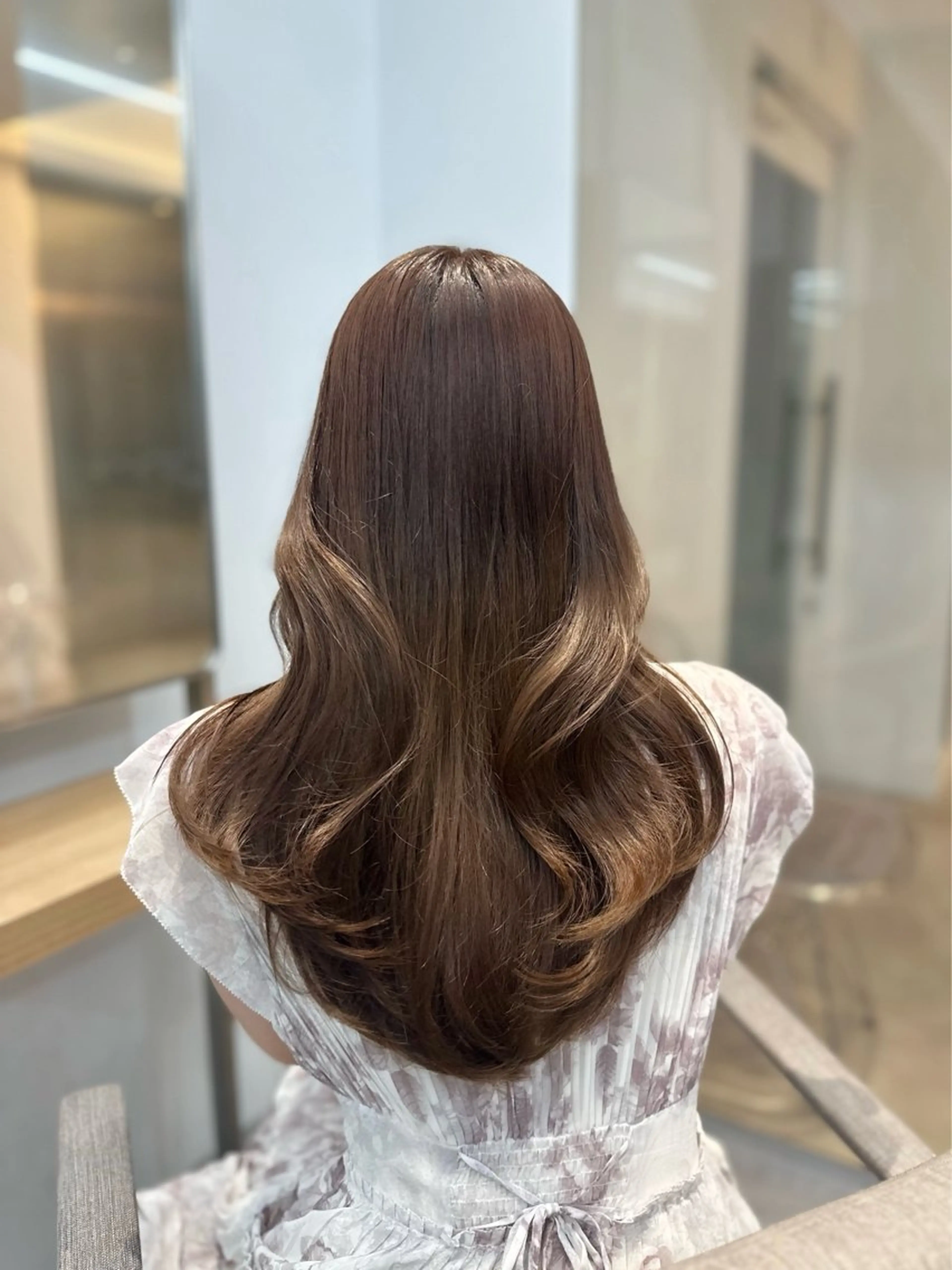 ロング カラー グレージュ ピンクカラー トリートメント ヘアカラー 韓国レイヤー/艶髪/ manami🥣のヘアスタイル