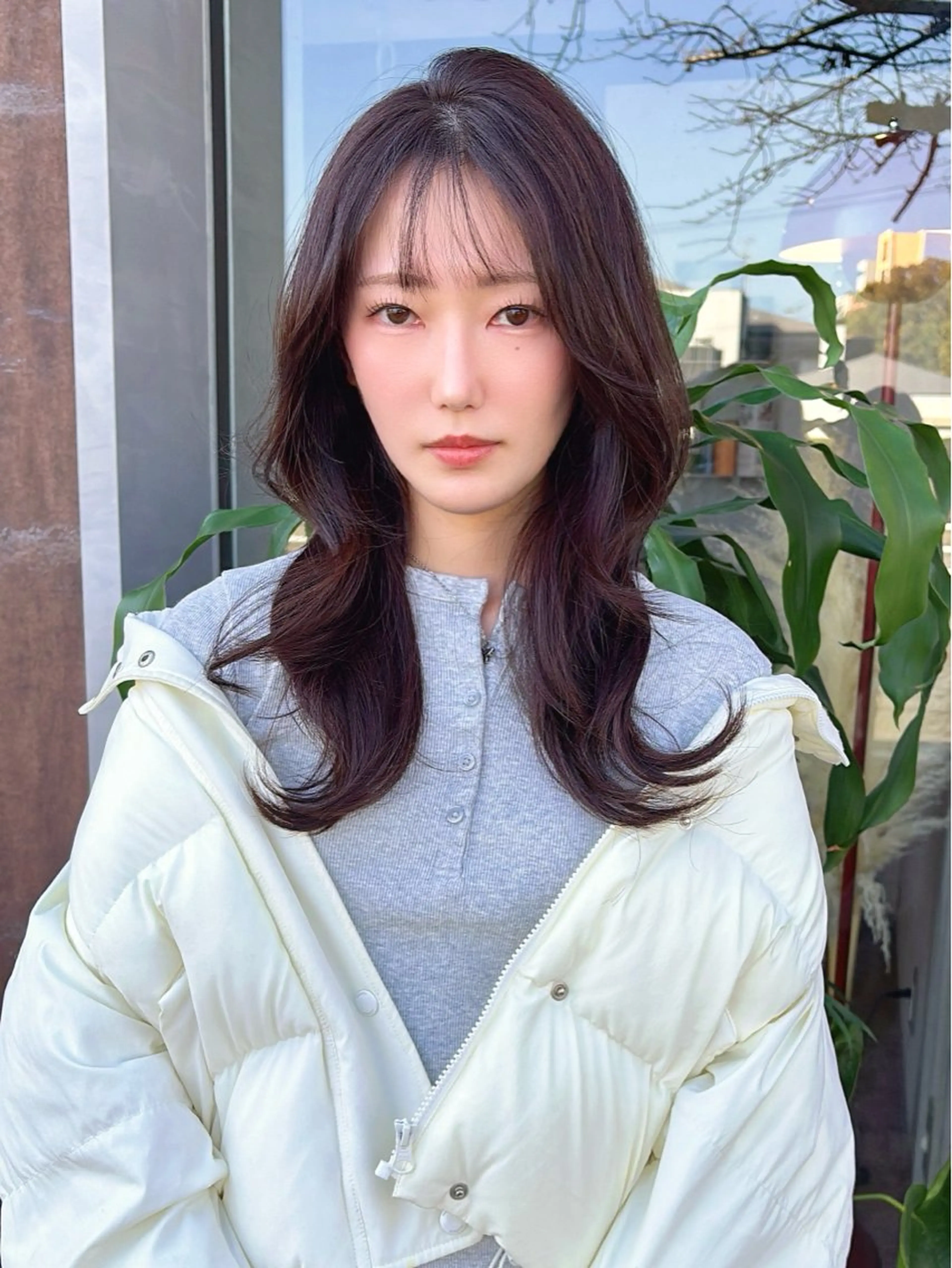 ロング カラー 韓国風ヘア レイヤーカット カット ヘアカラー トリートメント qpula クプラのヘアスタイル