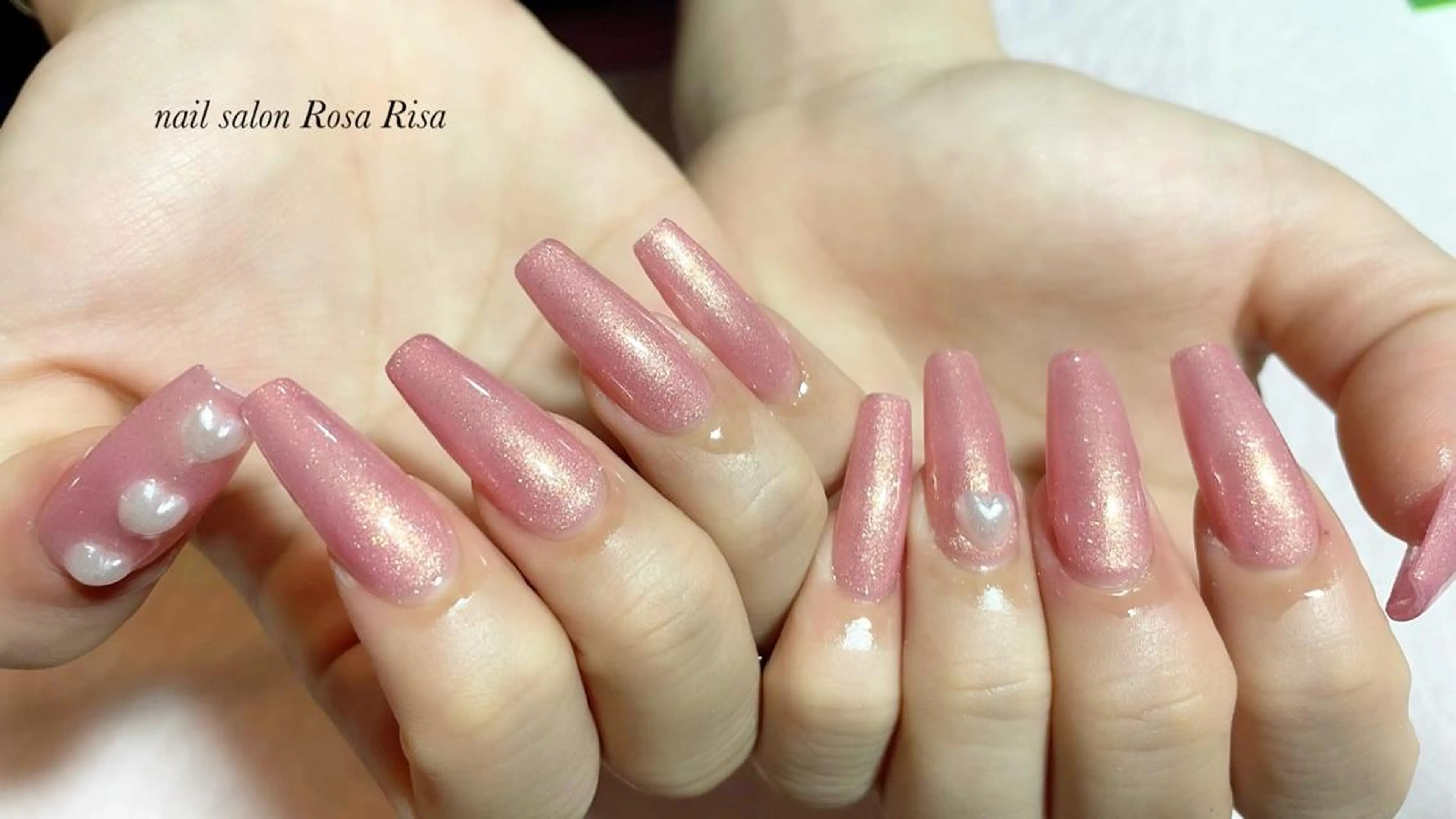 長さ出し スカルプチュアネイル ワンカラー、カラグラ、ラメグラの写真