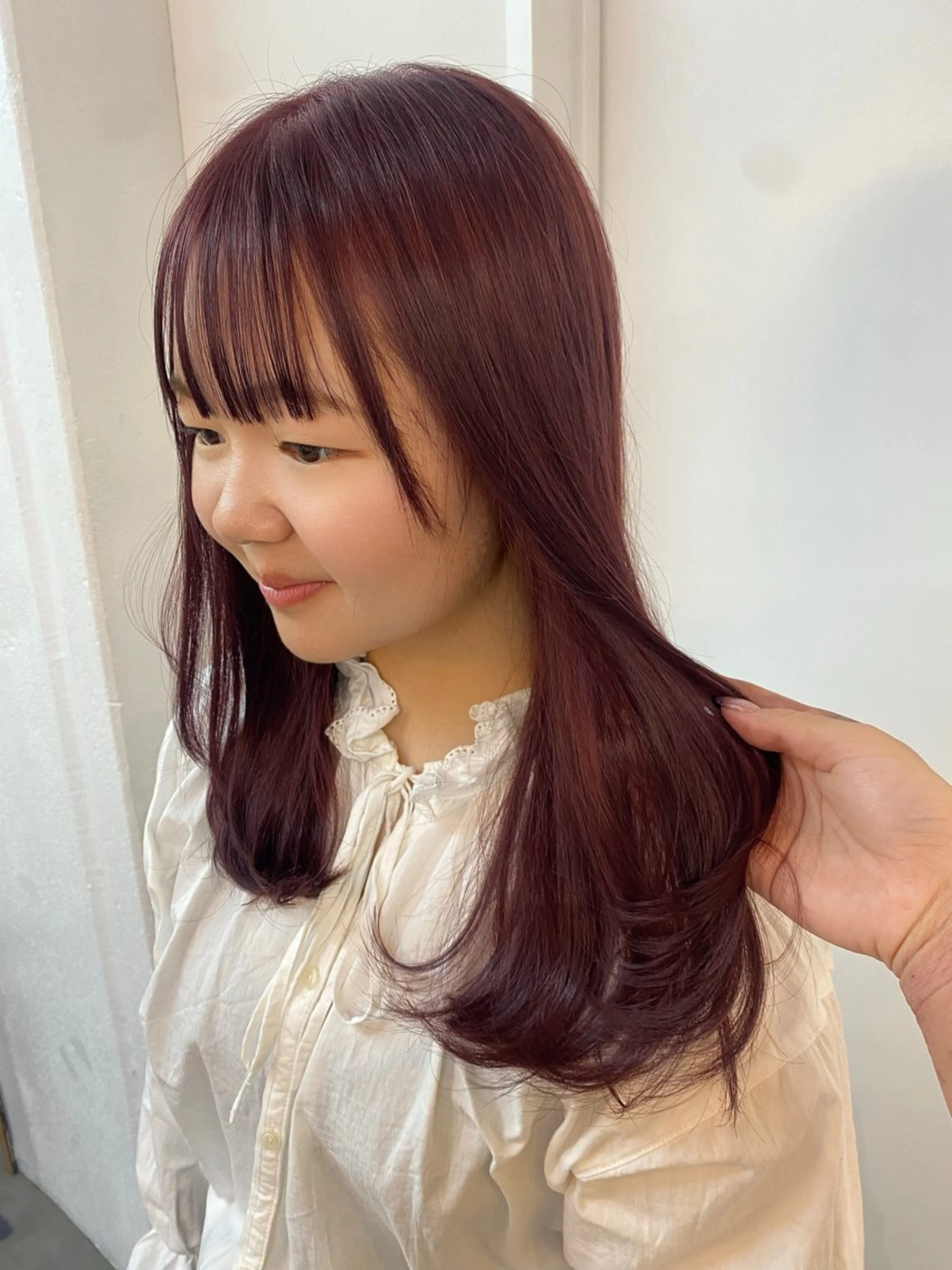 セミロング カラー ブリーチ ブラウンカラー ダブルカラー ブリーチなしカラー ピンクカラー 綾香 /透明感カラーのヘアスタイル