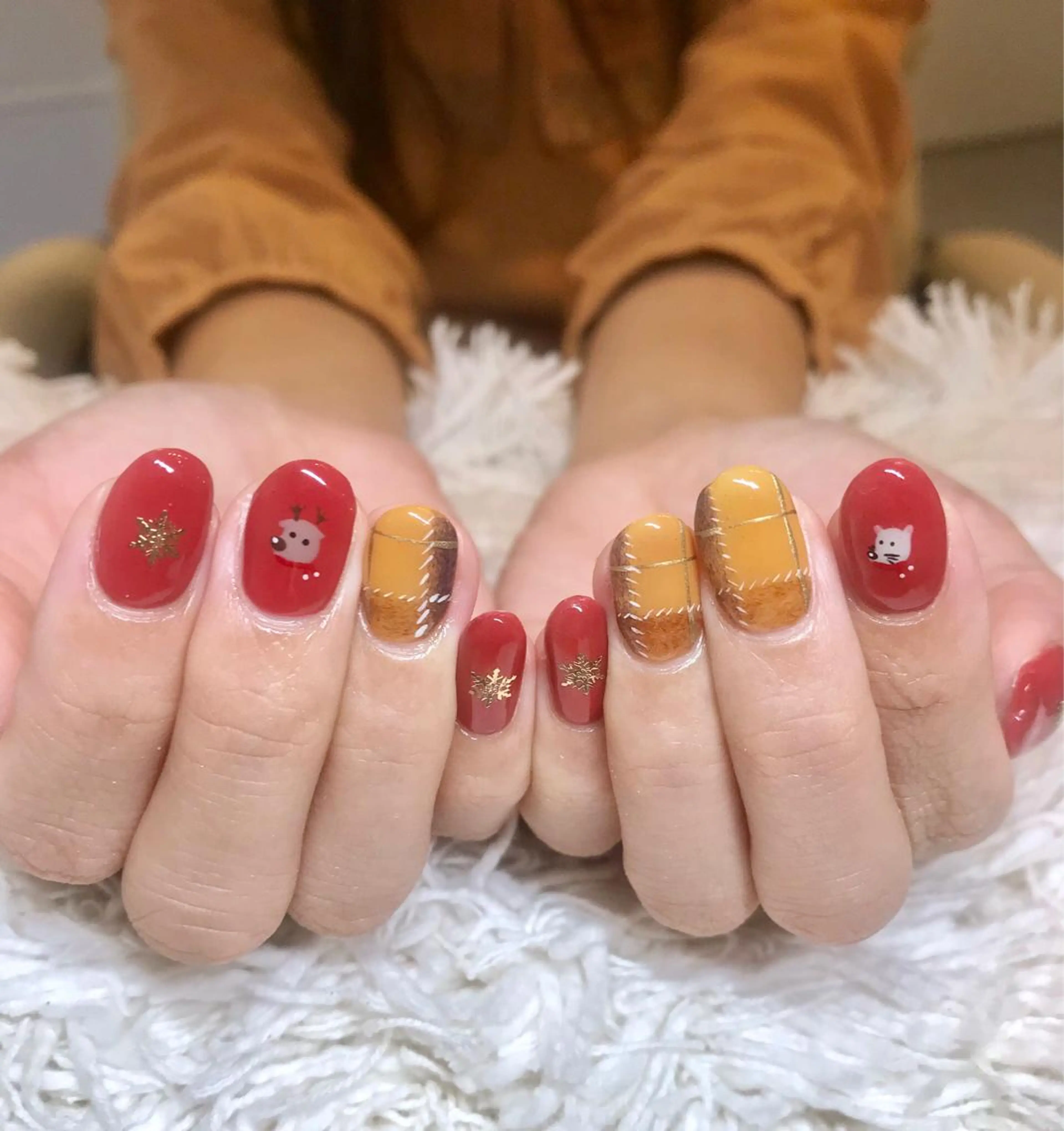ショート パーマ ヘアアレンジ ネイル マツエク・マツパ クリスマス 冬ネイル クリスマス nail&eye Aoのマツエク・マツパデザイン