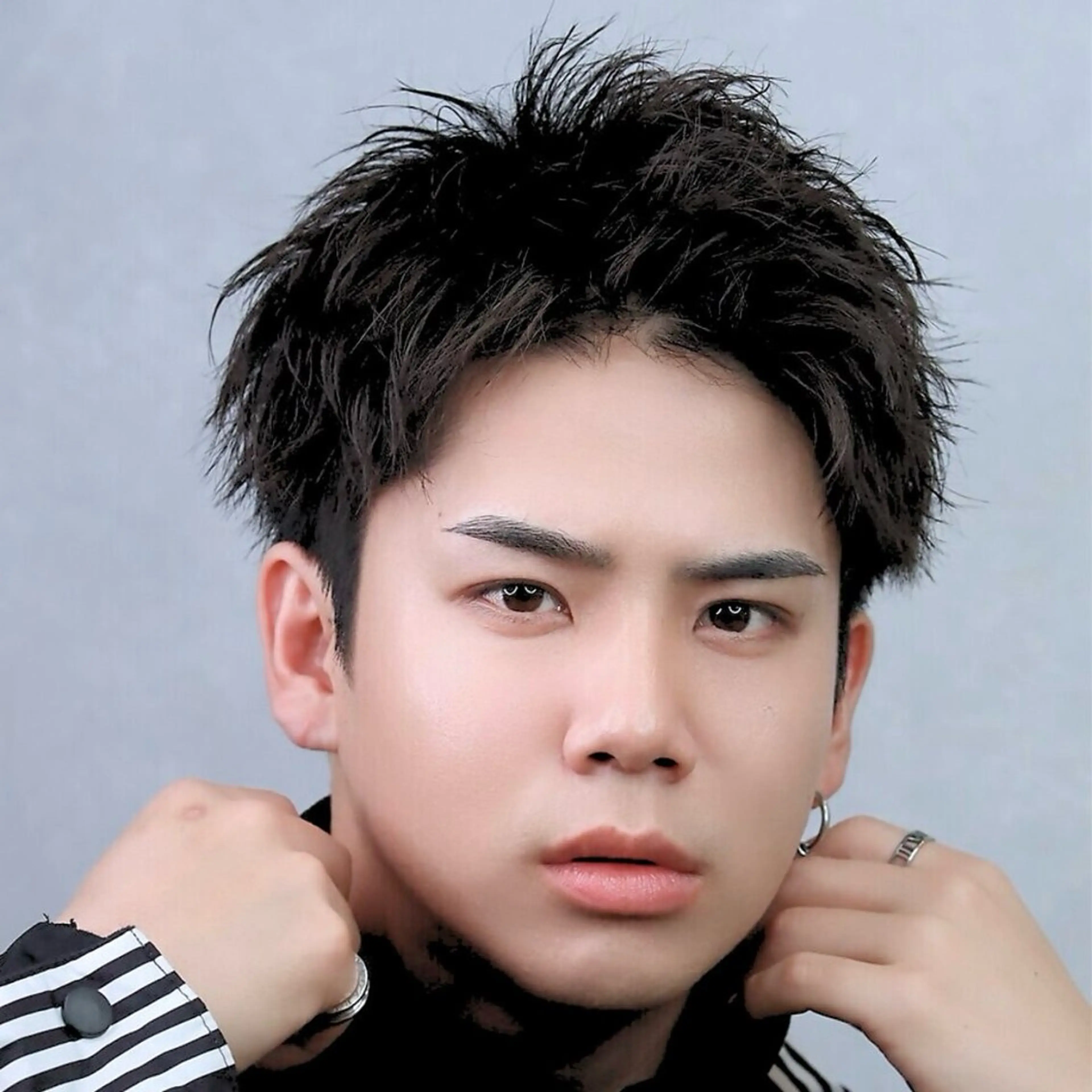 メンズ アップバング カット メンズ特化/パーマ/ ブリーチ/福島 千颯のヘアスタイル