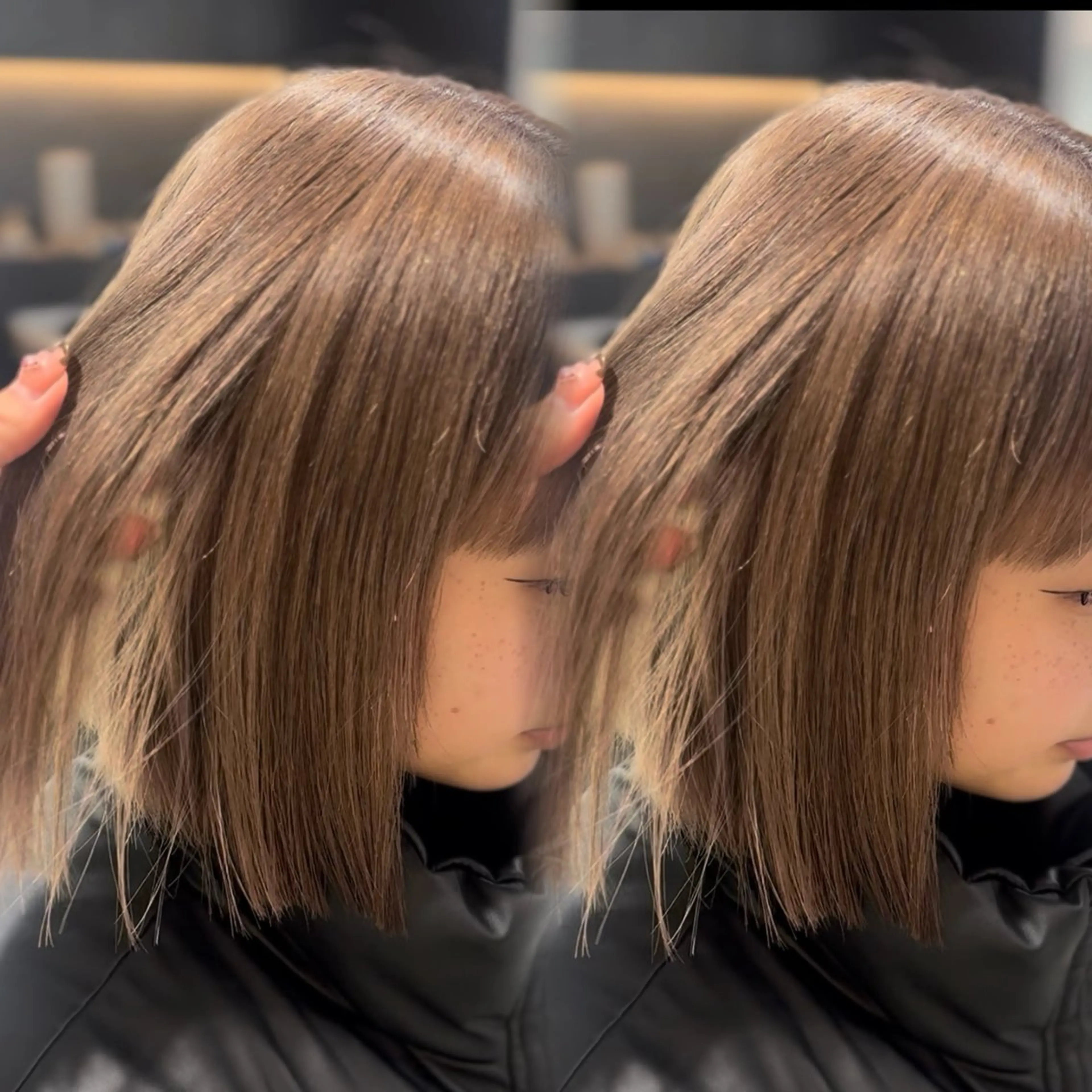 ミディアム ハイトーン/ミルク ティー🤍reinaのヘアスタイル