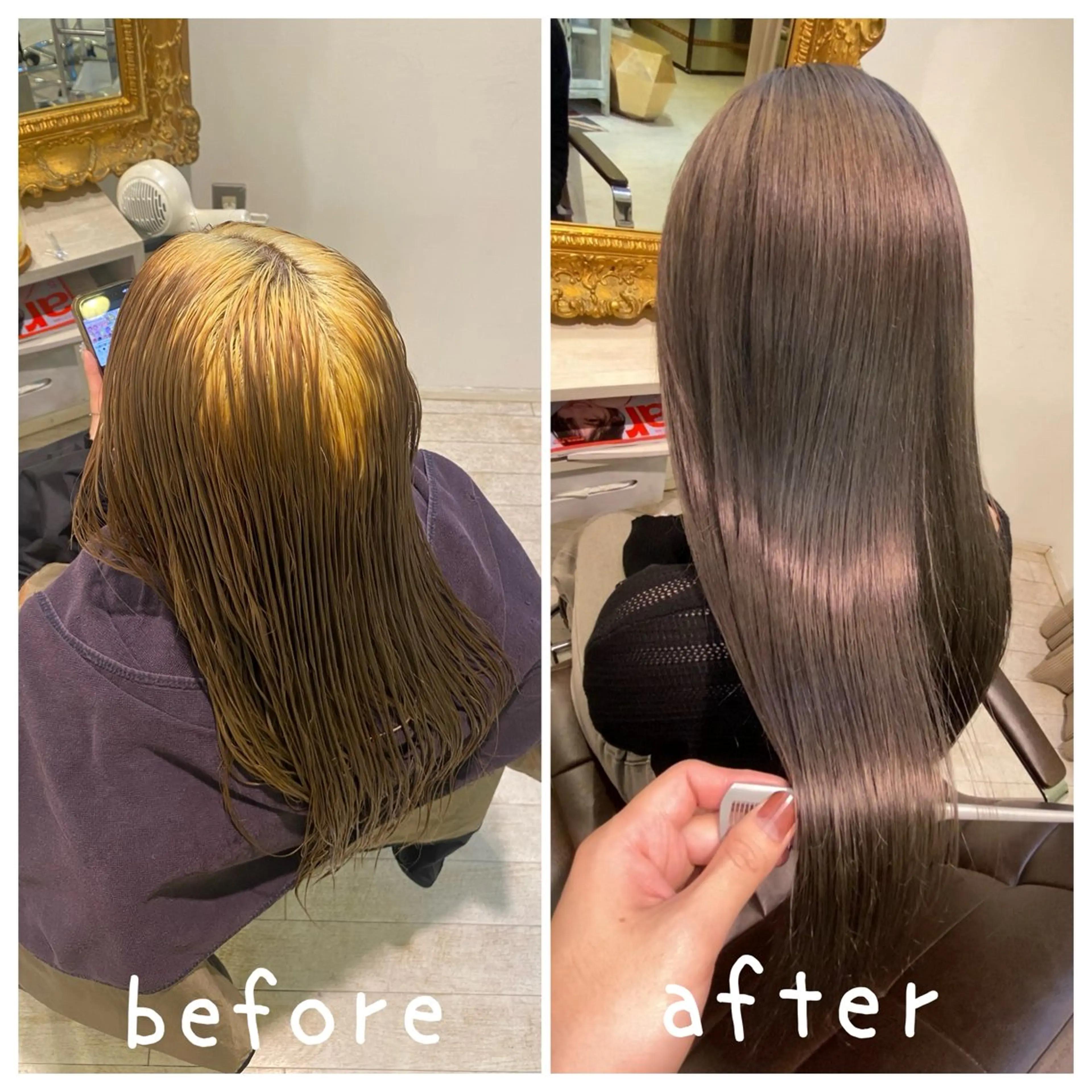 カット＋リタッチブリーチカラー＋3ステップトリートメント☃️の写真