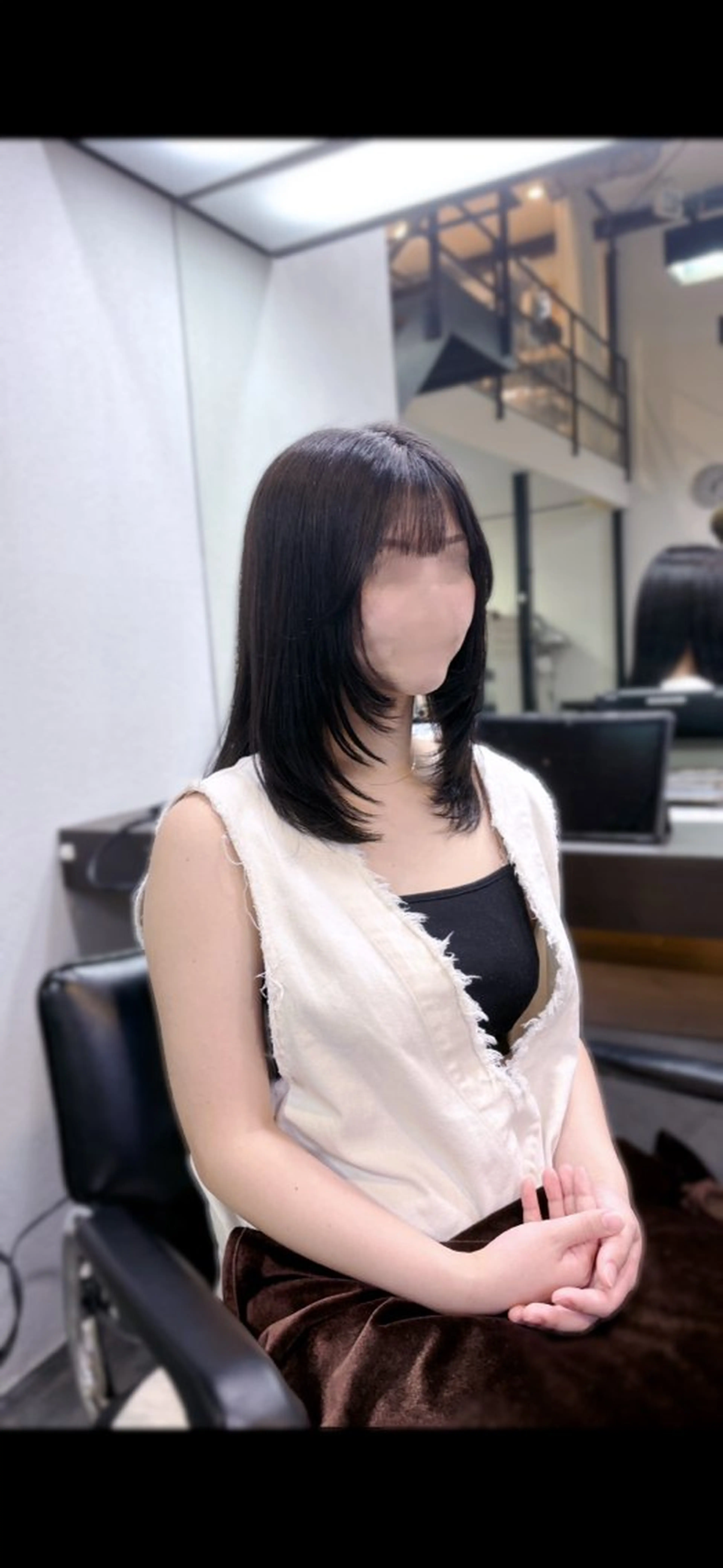 ミディアム カット 瀬田/韓国レイヤー/ トレンドヘア石田亜弥のヘアスタイル