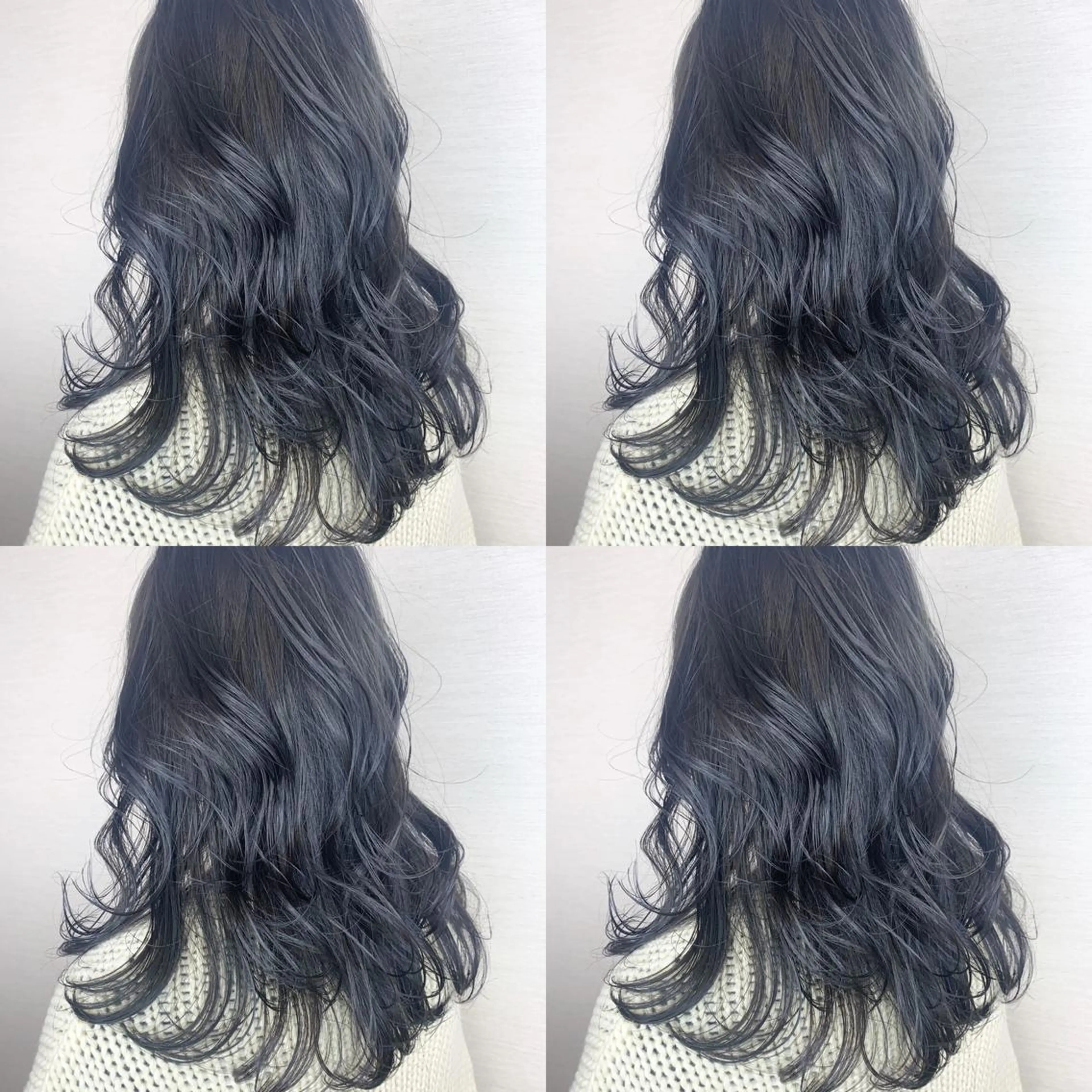 セミロング カラー 韓国レイヤーカット/ ダブルカラーのヘアスタイル