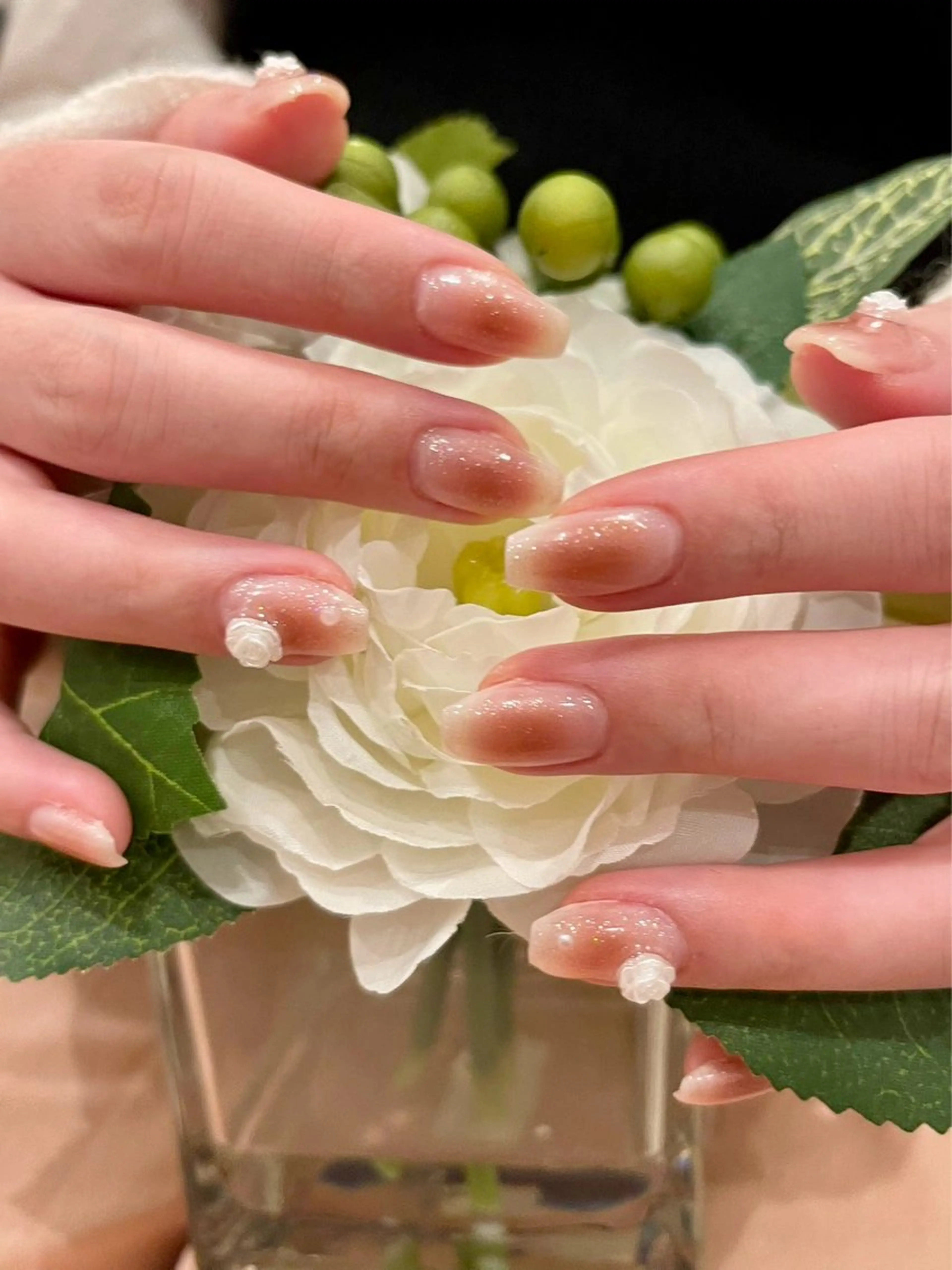 ネイル チークネイル ピンク H&Bsalon カイのネイルデザイン