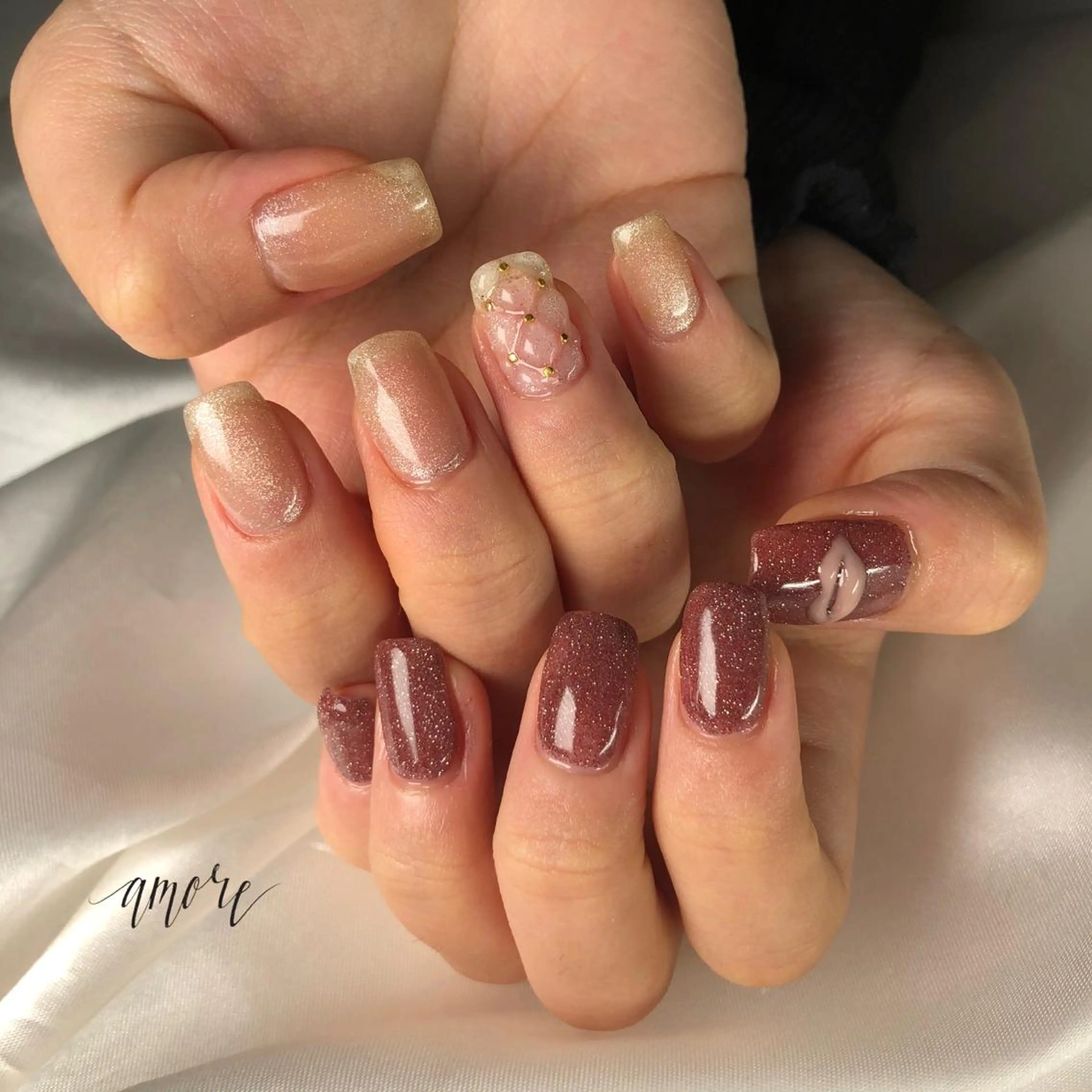 ネイル ジェルネイル 氷ネイル・うるうるネイル キラキラネイル マグネットネイル ミラーネイル You kyehwaのネイルデザイン