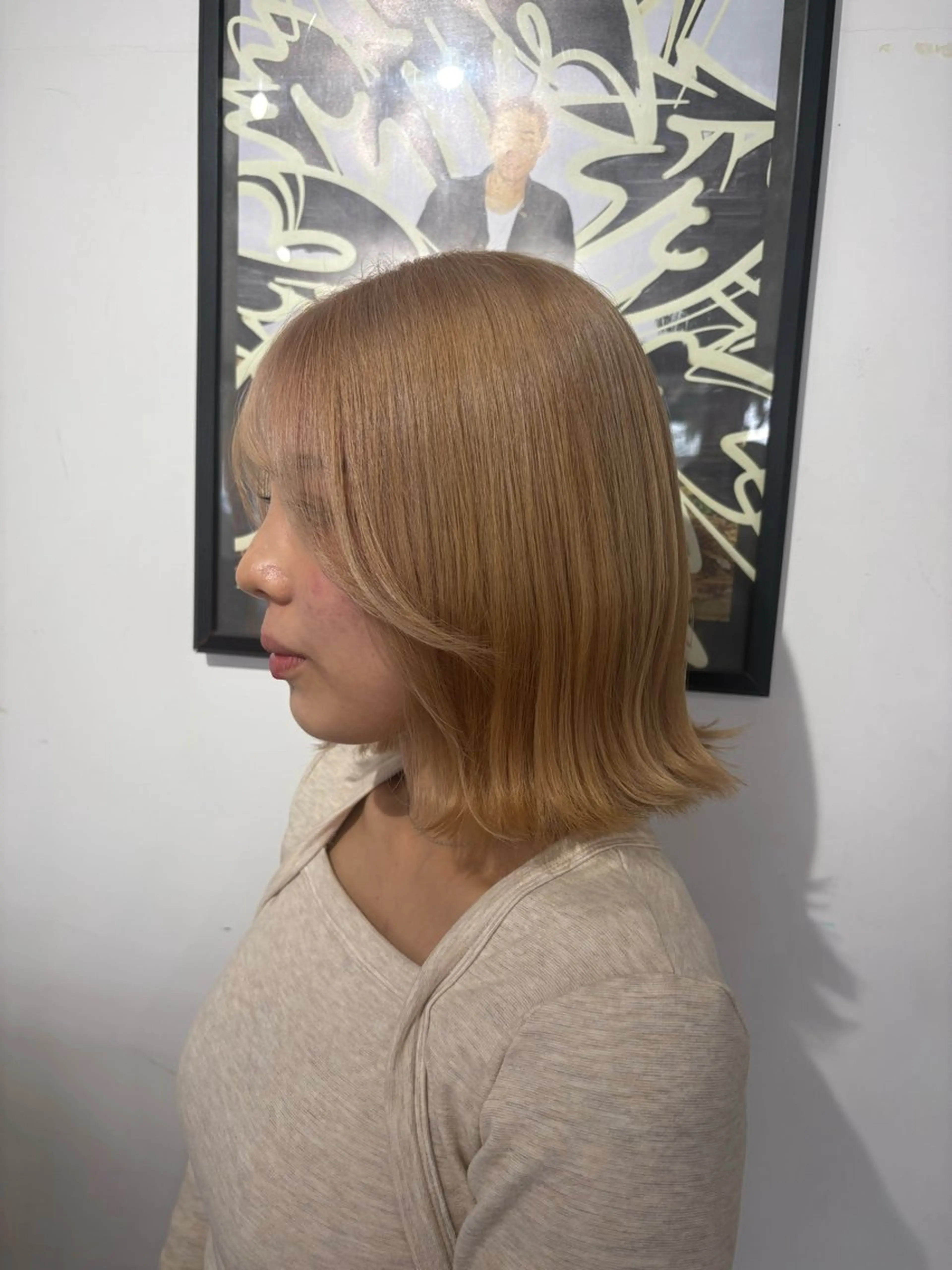 ミディアム カット ヘアカラー ノハナ💜北谷 BY MY SIDEのヘアスタイル