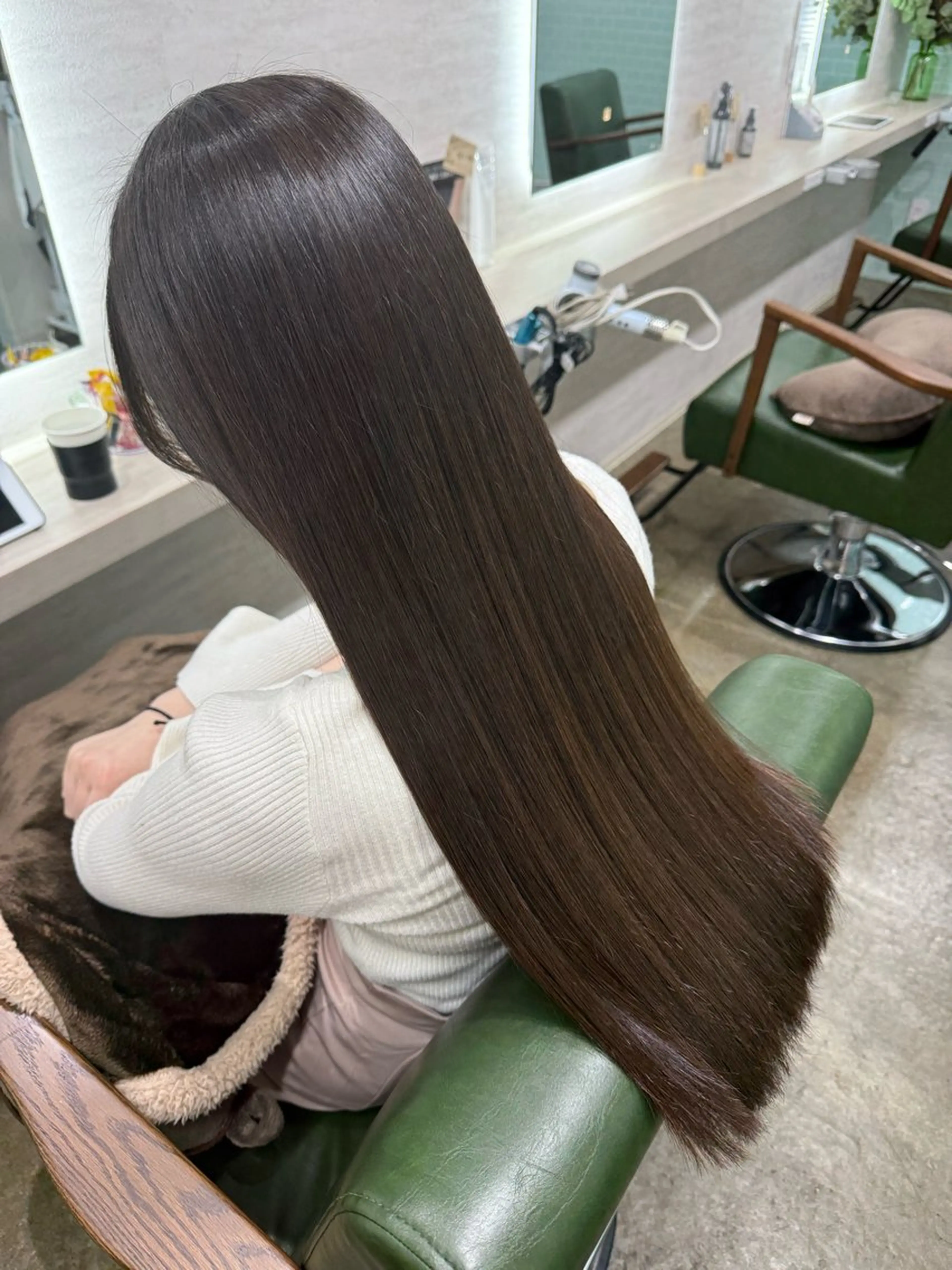 ロング ロング 縮毛矯正 縮毛矯正 トリートメント 縮毛矯正/ /関内/あべももこのヘアスタイル