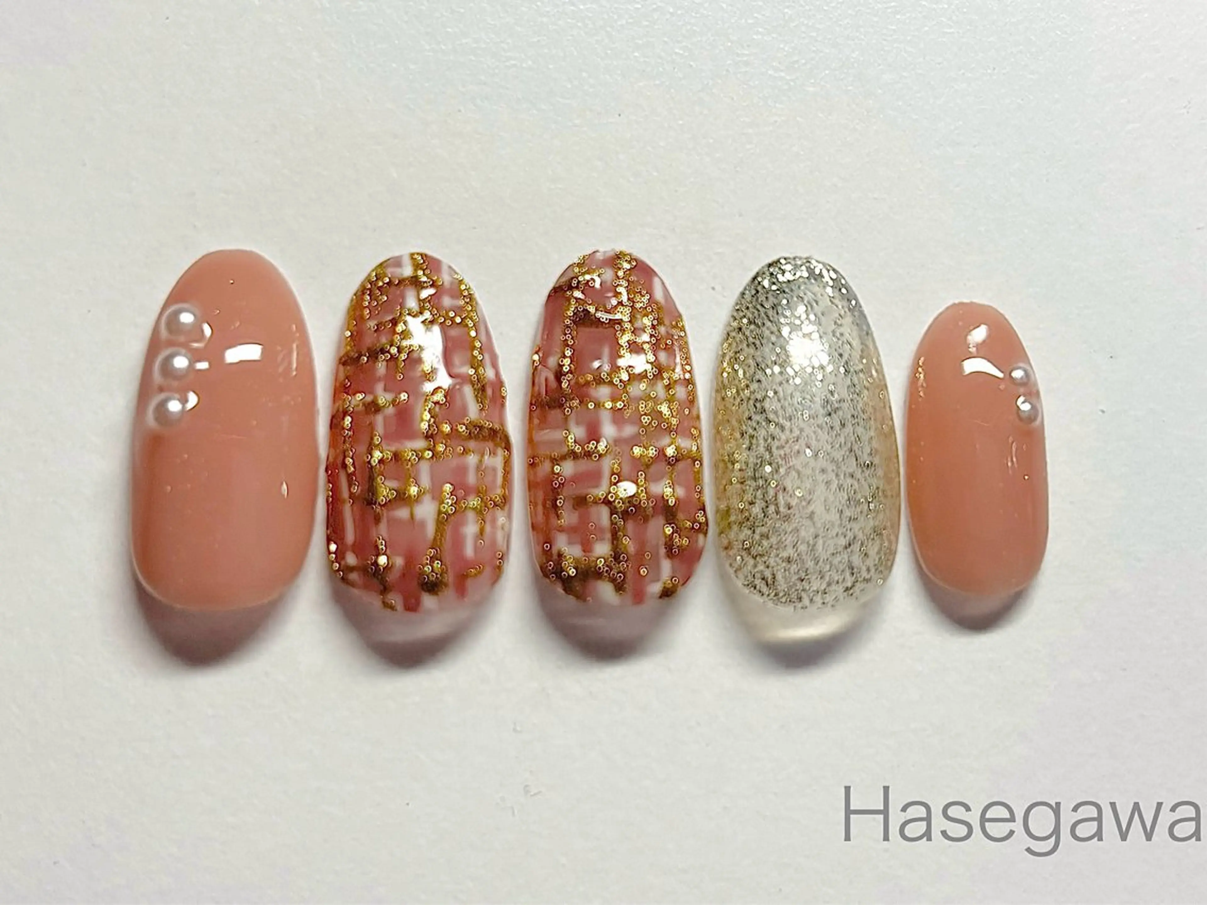 ネイル ツイードネイル ハンドネイル DROP所属・DROP 長谷川のネイルデザイン