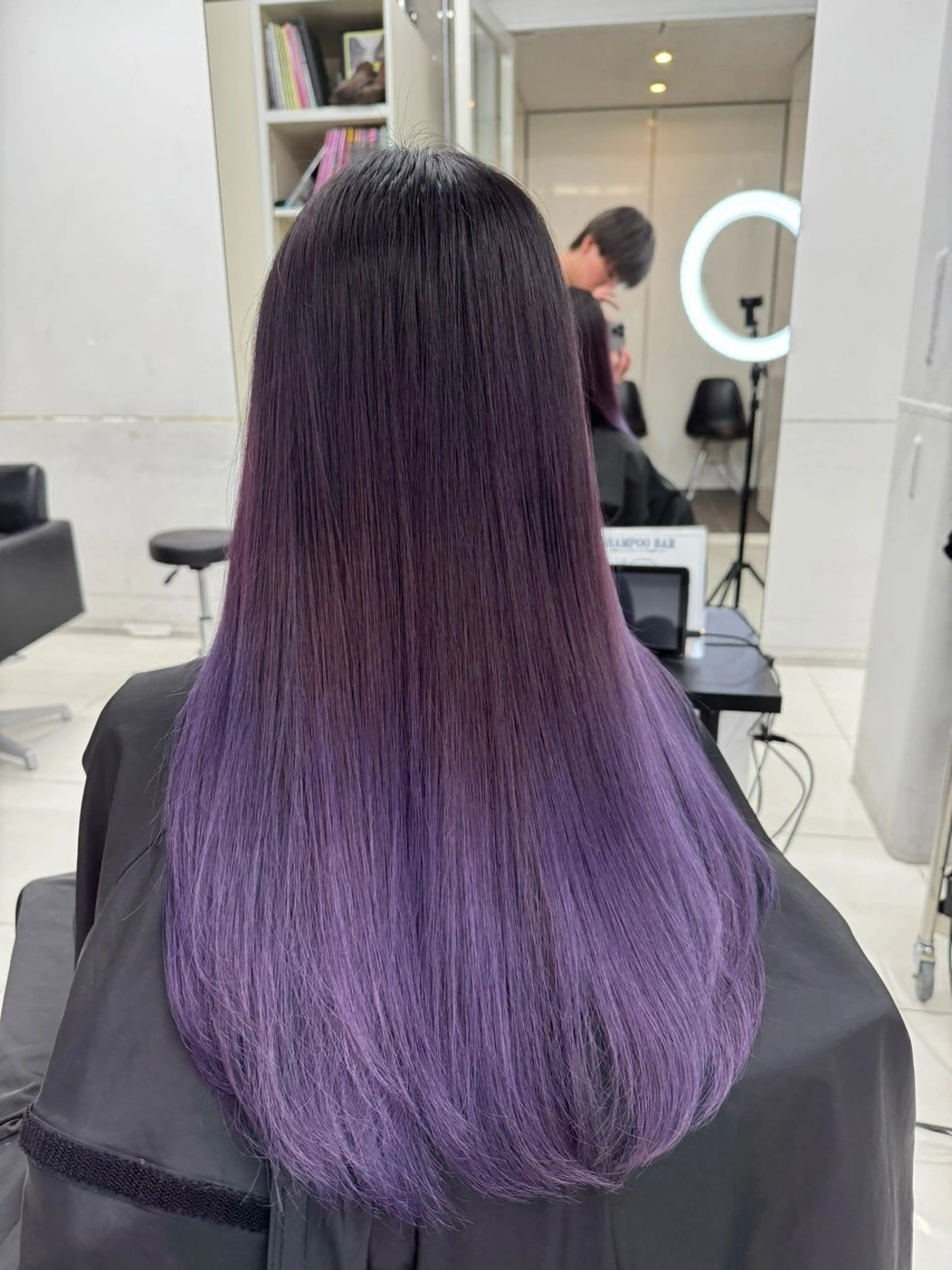 ロング カラー バレイヤージュ ブリーチ ケアブリーチ ダブルカラー ハイライトカラー Rikuto/原宿 /グラデーションのヘアスタイル