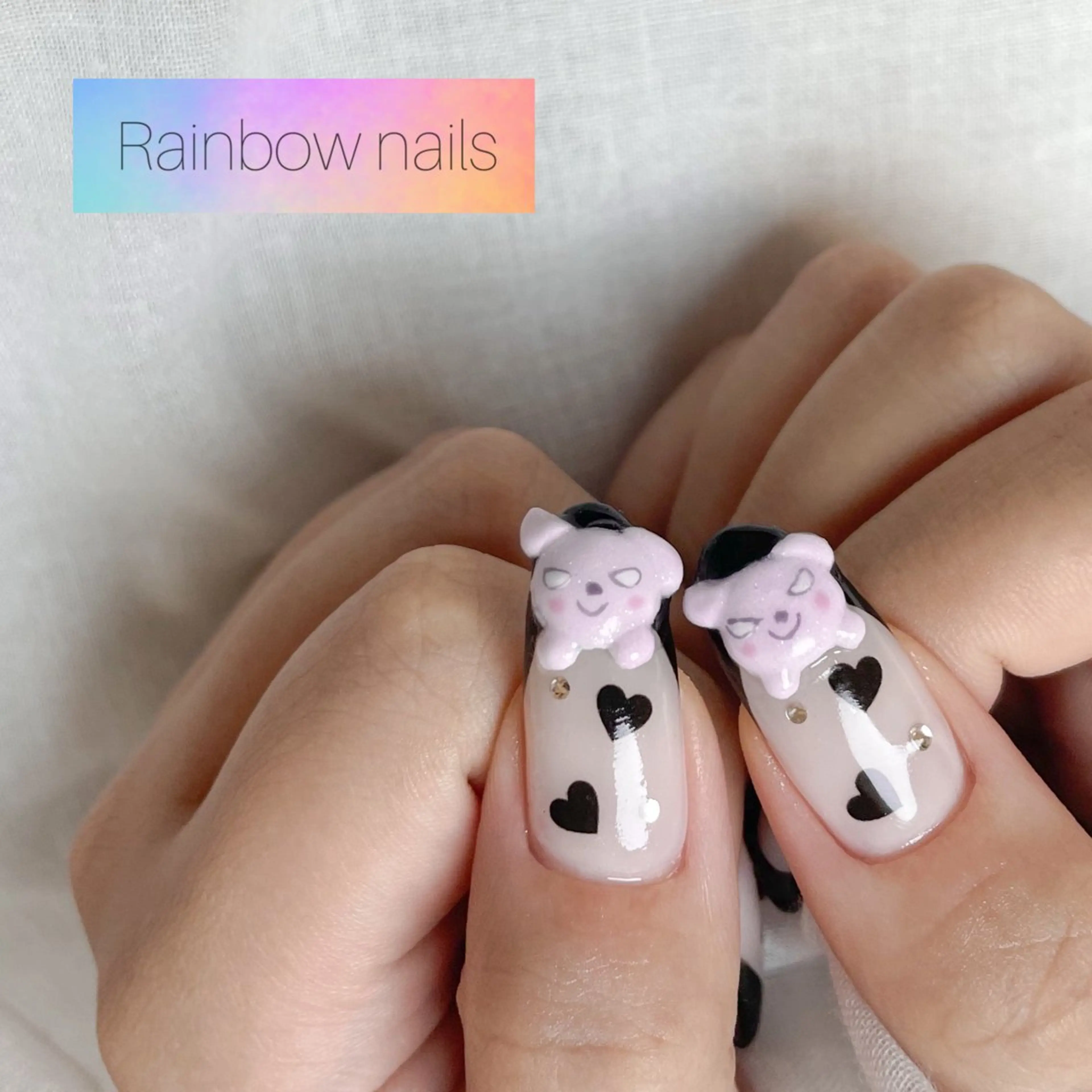 ネイル Rainbow nailsくろちゃんのネイルデザイン