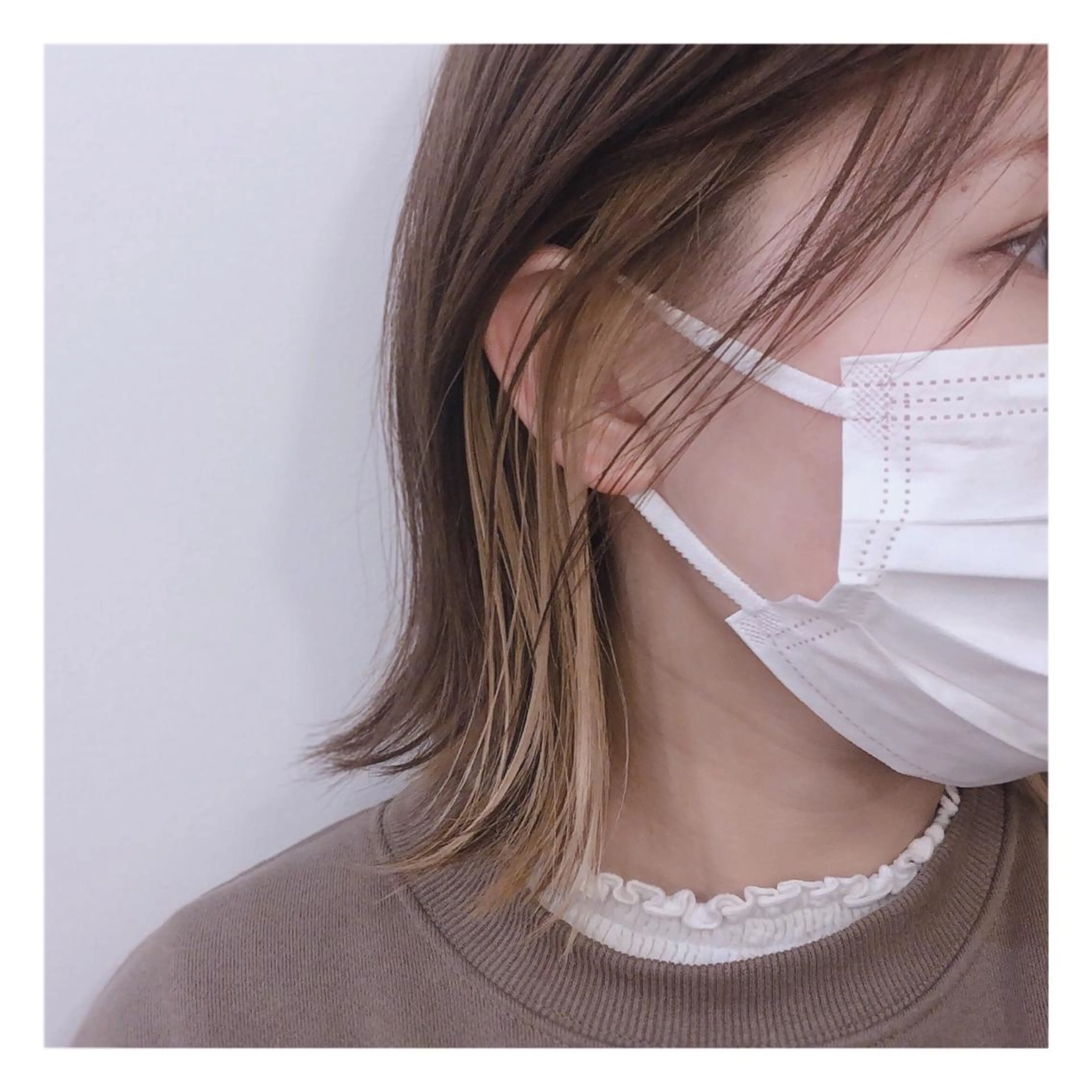 ミディアム カラー ベージュカラー インナーカラー THE BALM🤎 沖田のマツエク・マツパデザイン