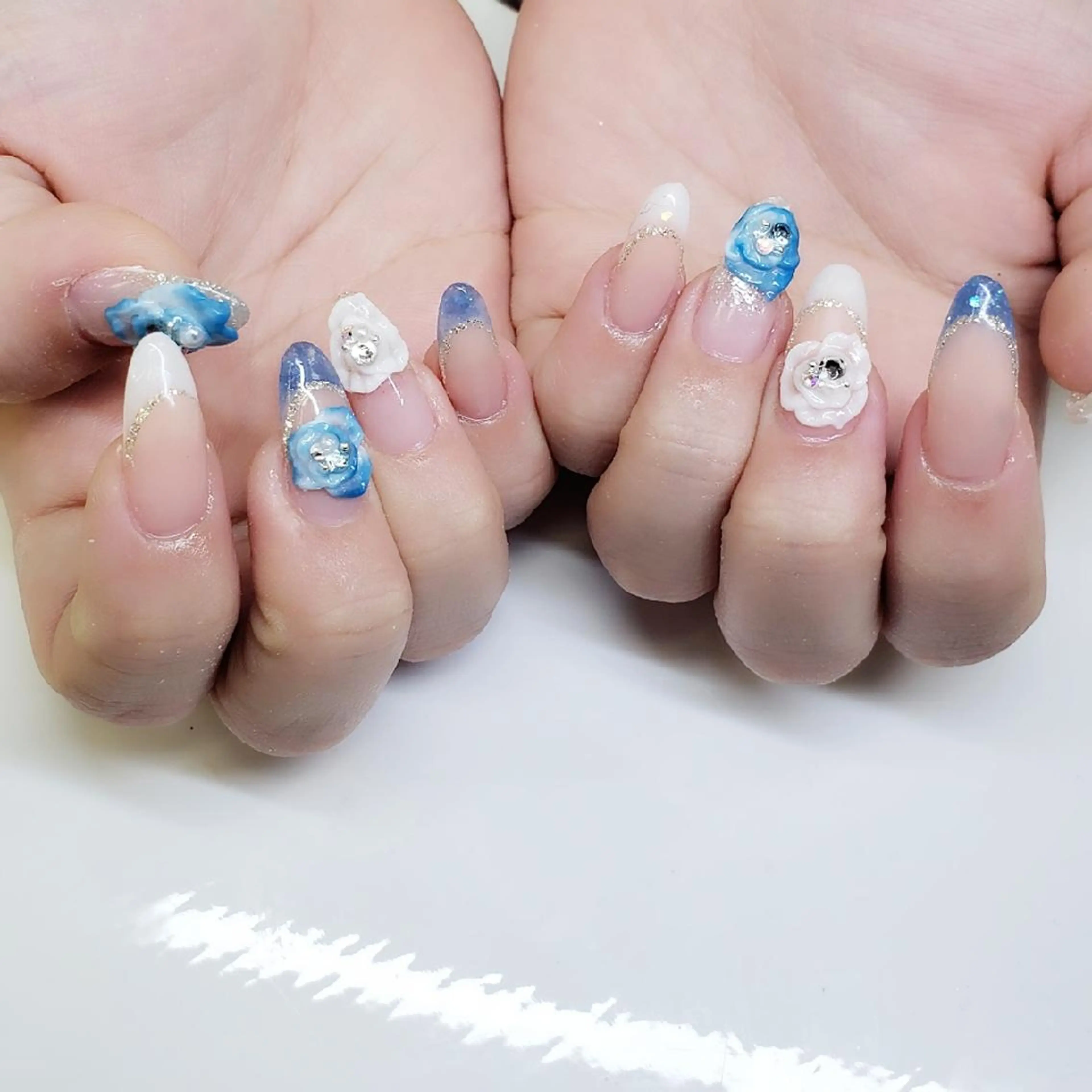 セミロング ネイル フレンチネイル スカルプネイル ハンドネイル クロキ 。のネイルデザイン