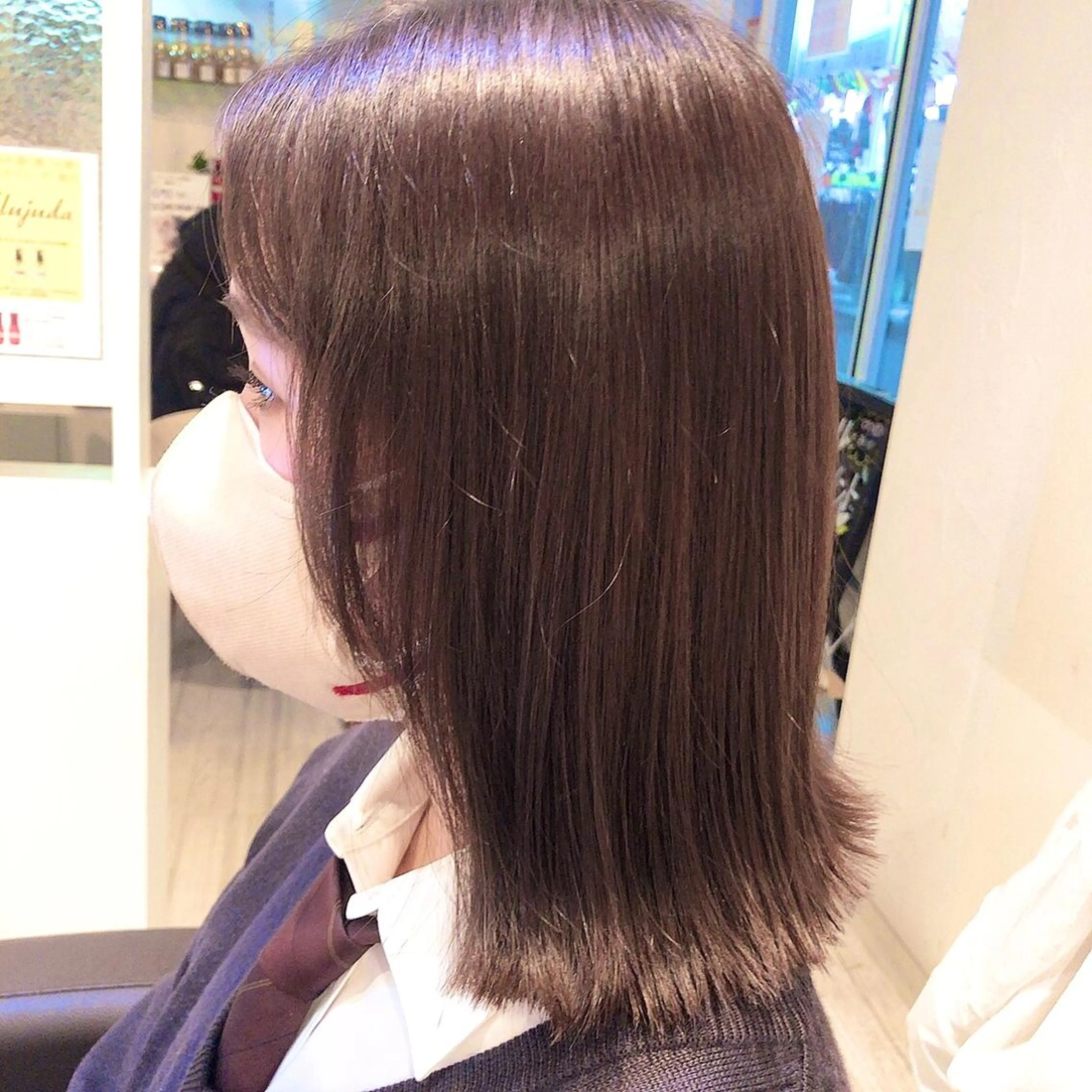 ミディアム カット ヘアカラー 髪質改善&ストレート ‪✂︎‬鈴木青樹のヘアスタイル